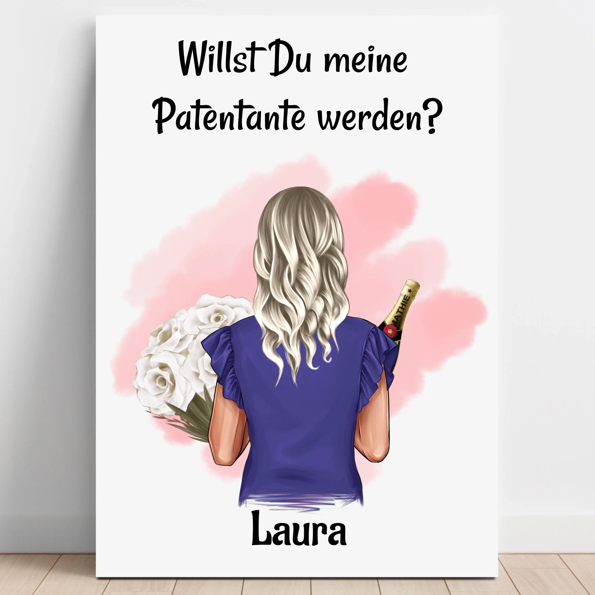 Personalisiertes Patentante fragen Geschenk Bild Datei zum ausdrucken - Prinolla