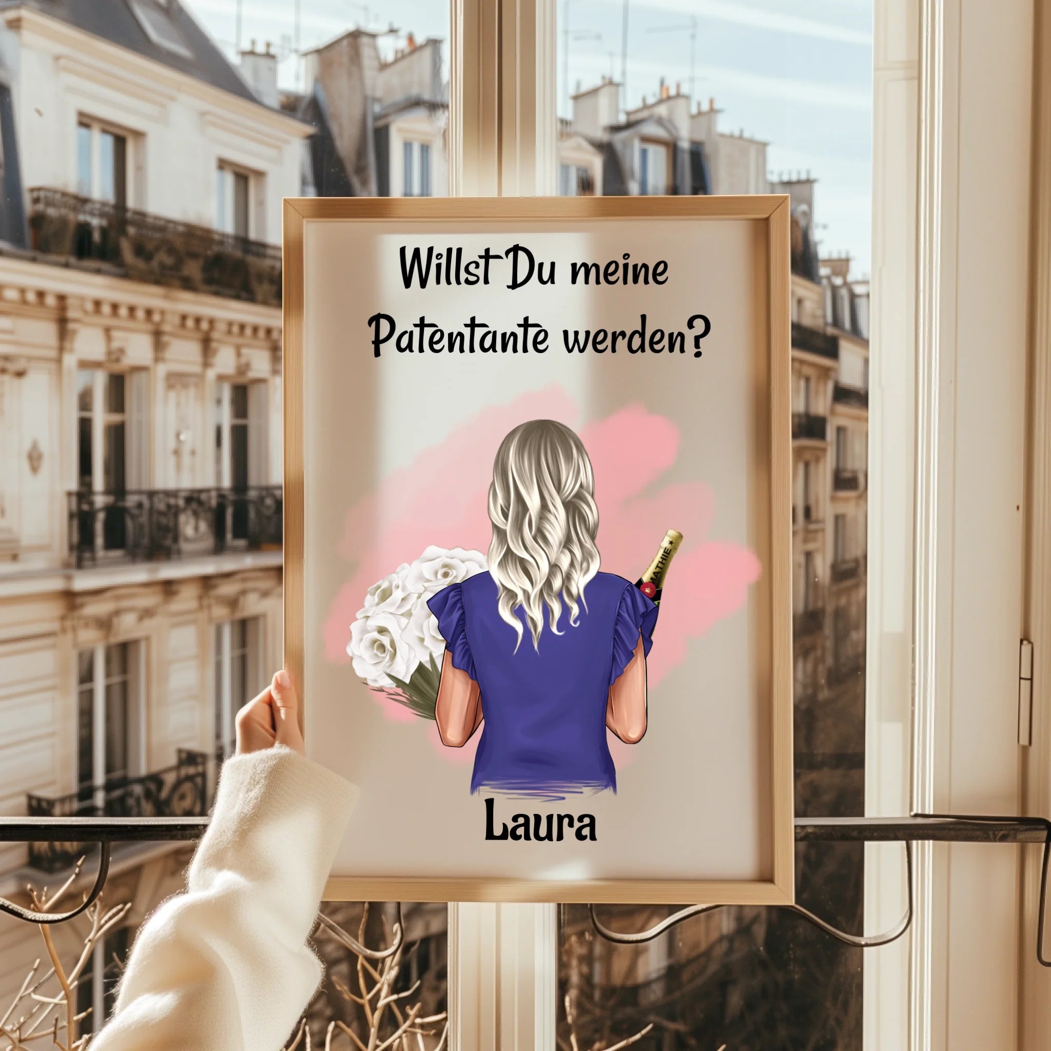 Personalisiertes Patentante fragen Geschenk Bild Datei zum ausdrucken - Prinolla