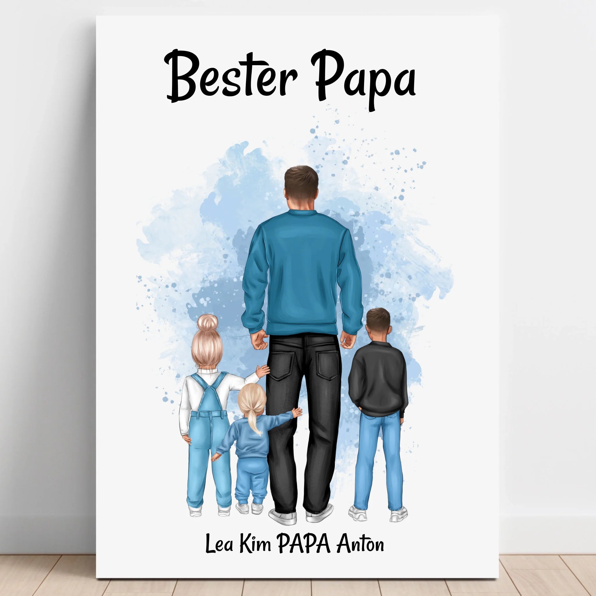 Personalisiertes Poster Papa und Kinder Geschenk für Vater - Prinolla