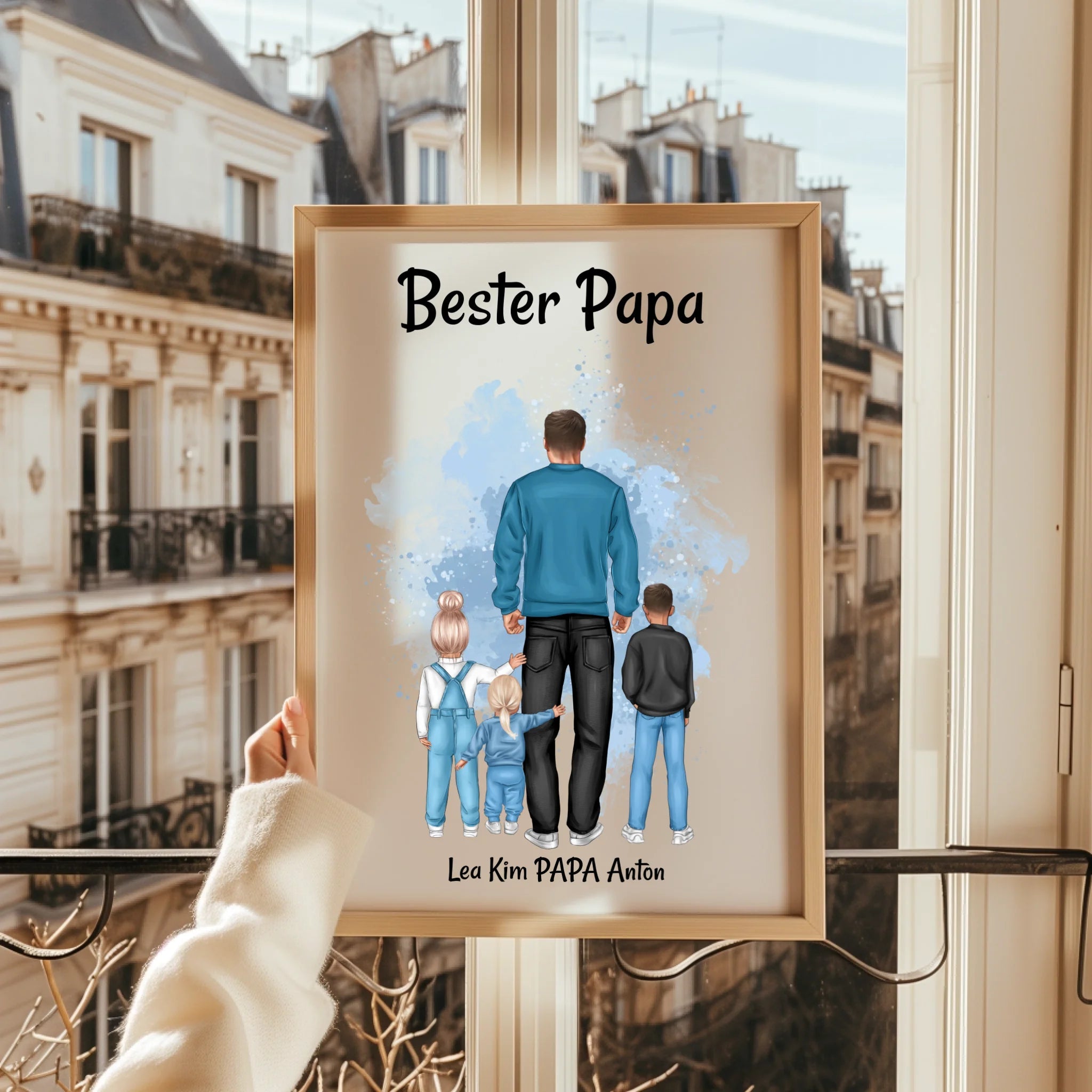 Personalisiertes Poster Papa und Kinder Geschenk für Vater - Prinolla