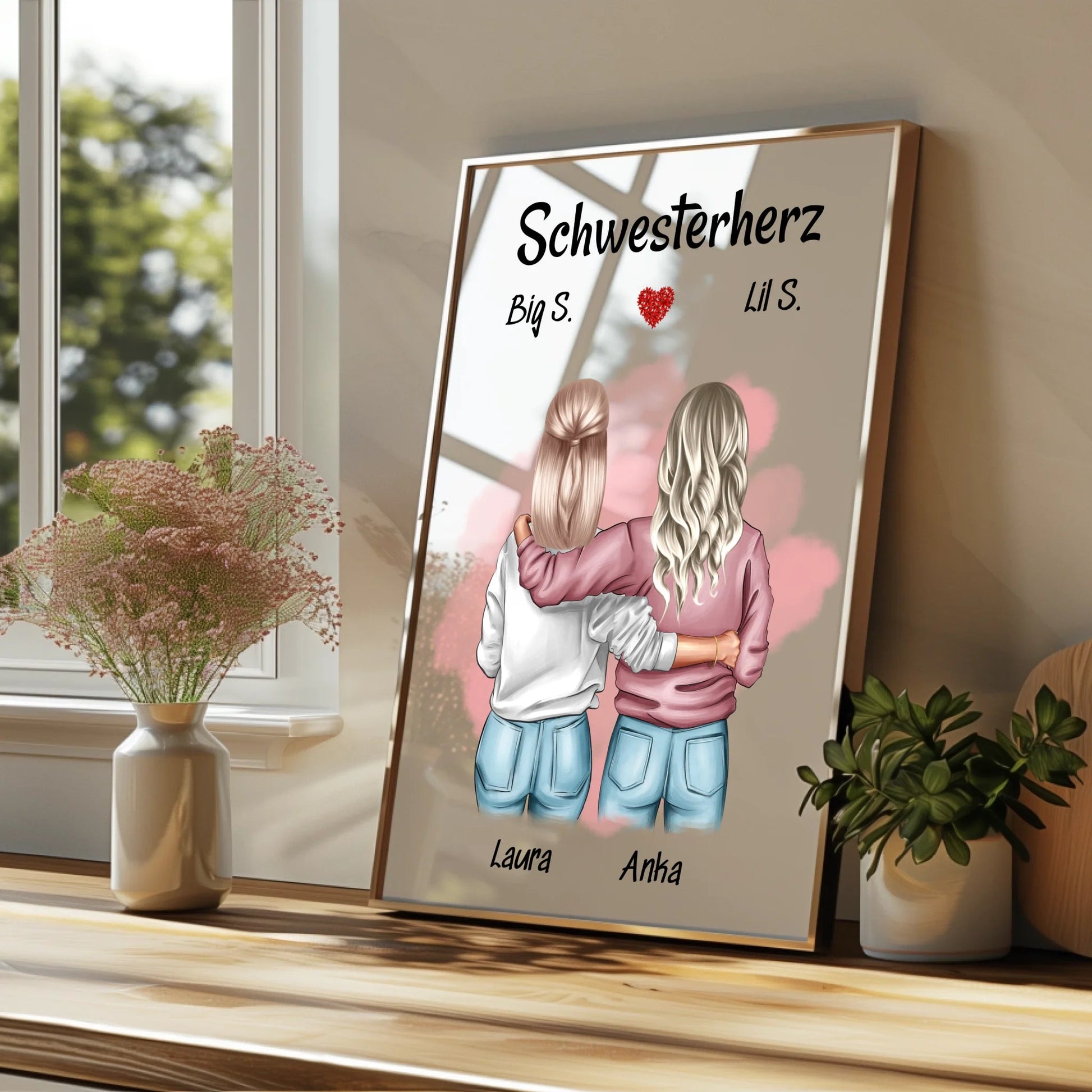 Personalisiertes Schwestern Bild Geschenk gestalten - Prinolla