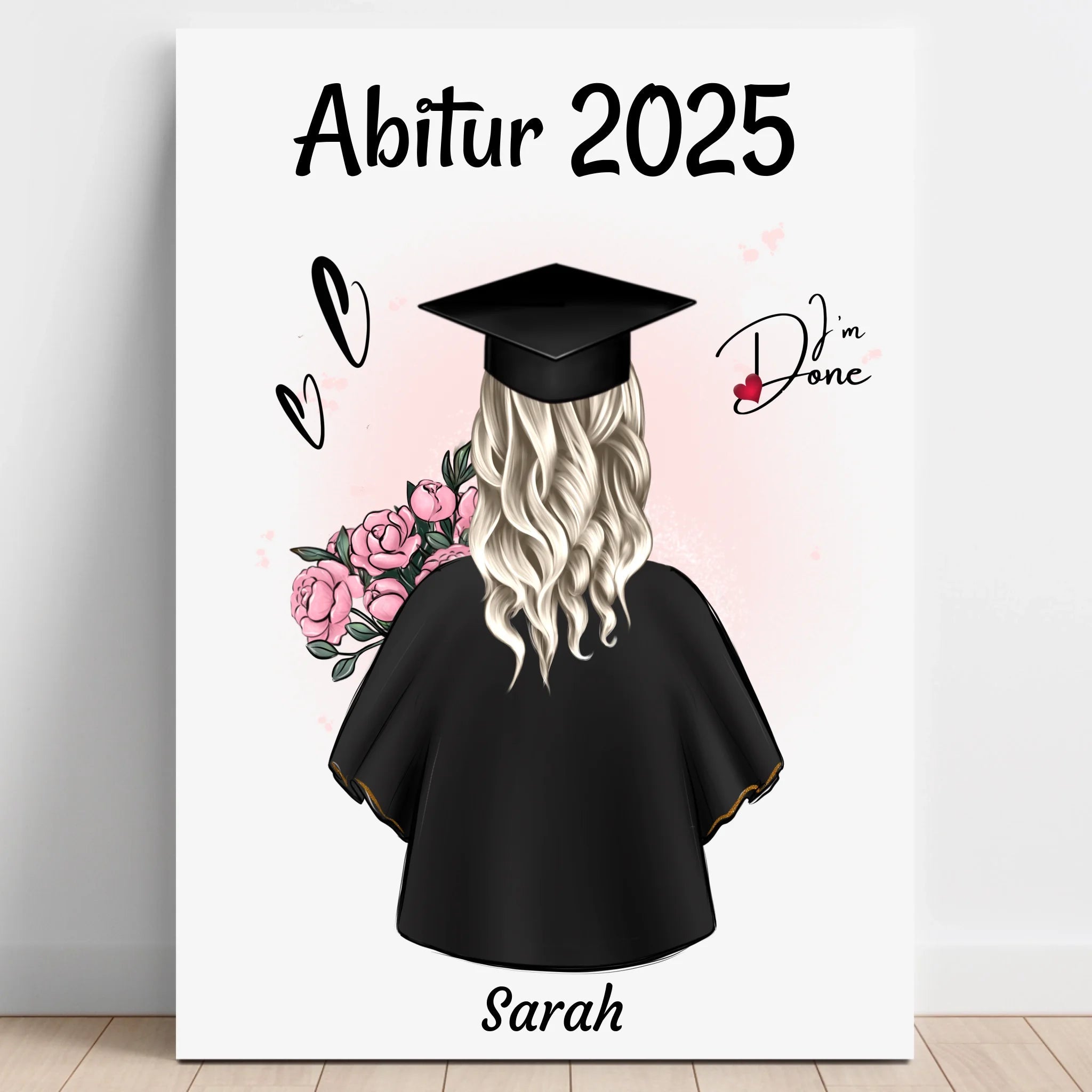 Persönliches Abitur Geschenk Poster Frau - Prinolla