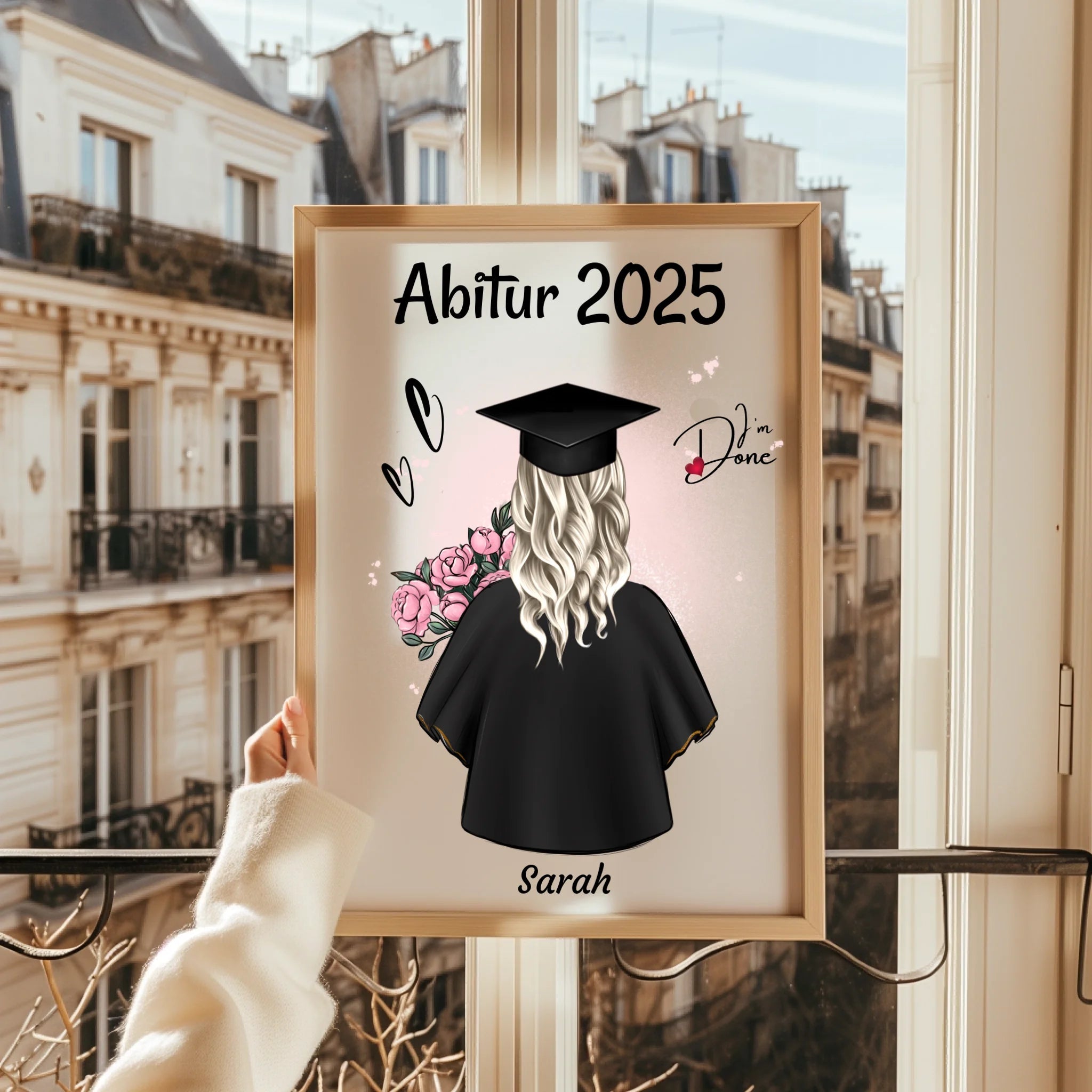 Persönliches Abitur Geschenk Poster Frau - Prinolla