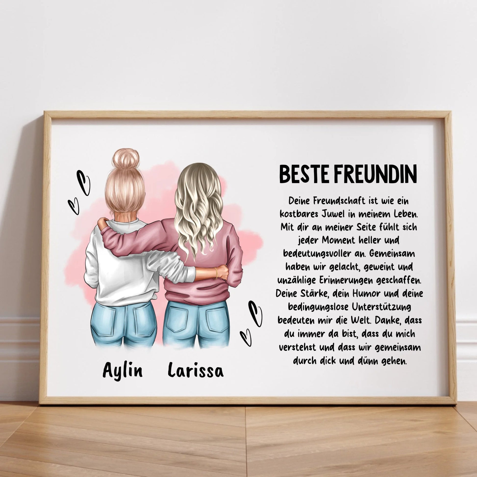 Persönliches beste Freundin Geschenk Bild mit Spruch - Prinolla