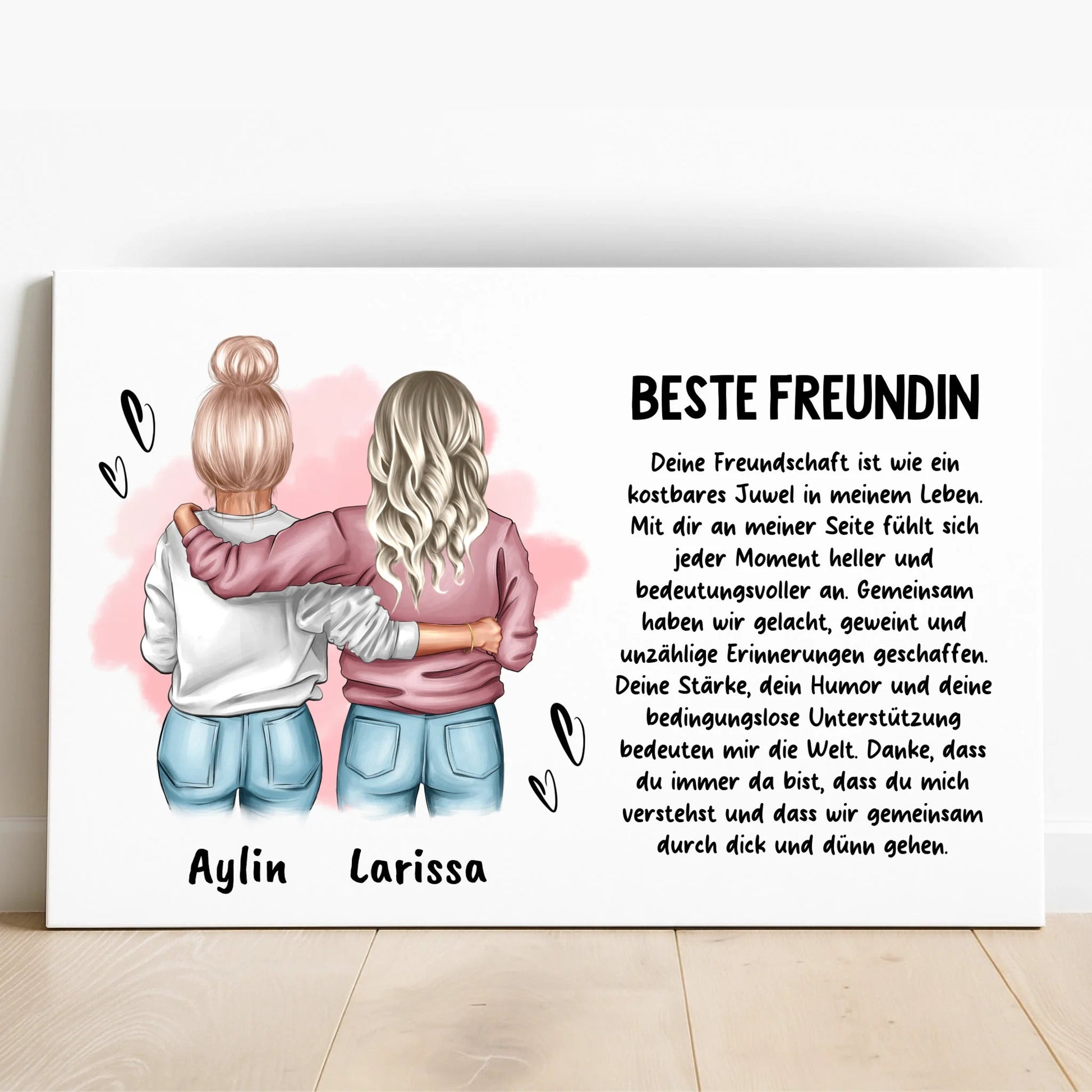 Persönliches beste Freundin Geschenk Bild mit Spruch - Prinolla