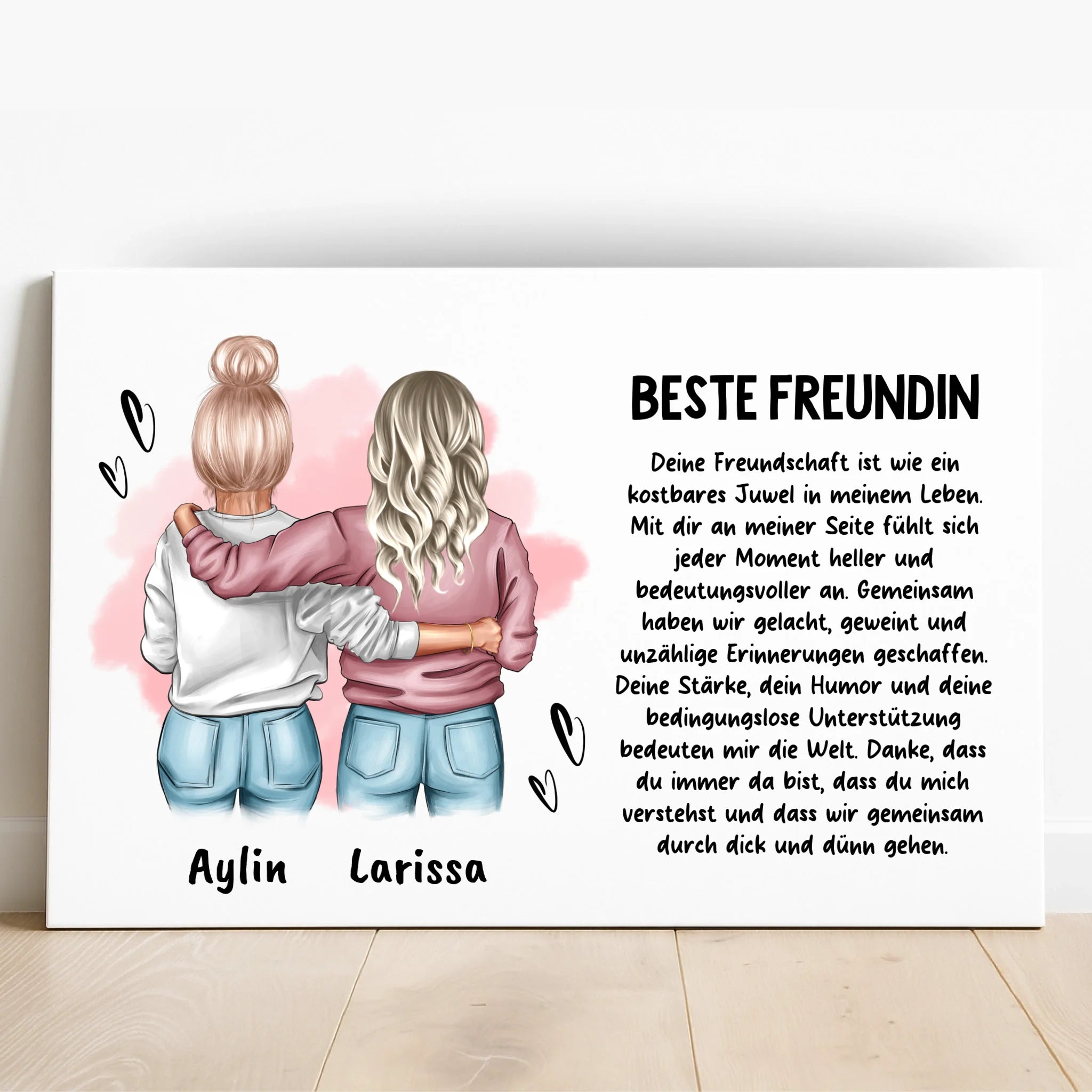 Persönliches beste Freundin Geschenk Bild mit Spruch - Prinolla