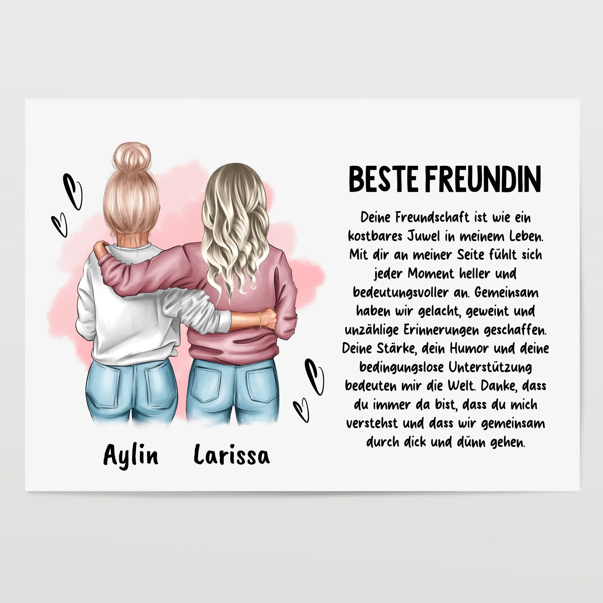 Persönliches beste Freundin Geschenk Bild mit Spruch - Prinolla