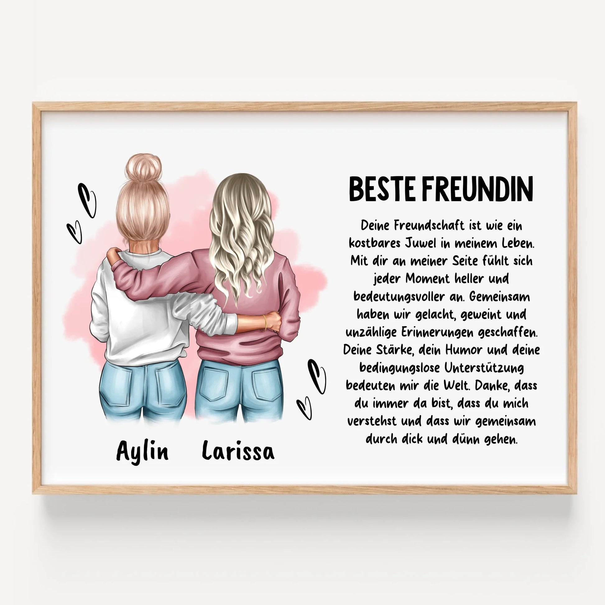 Persönliches beste Freundin Geschenk Bild mit Spruch - Prinolla