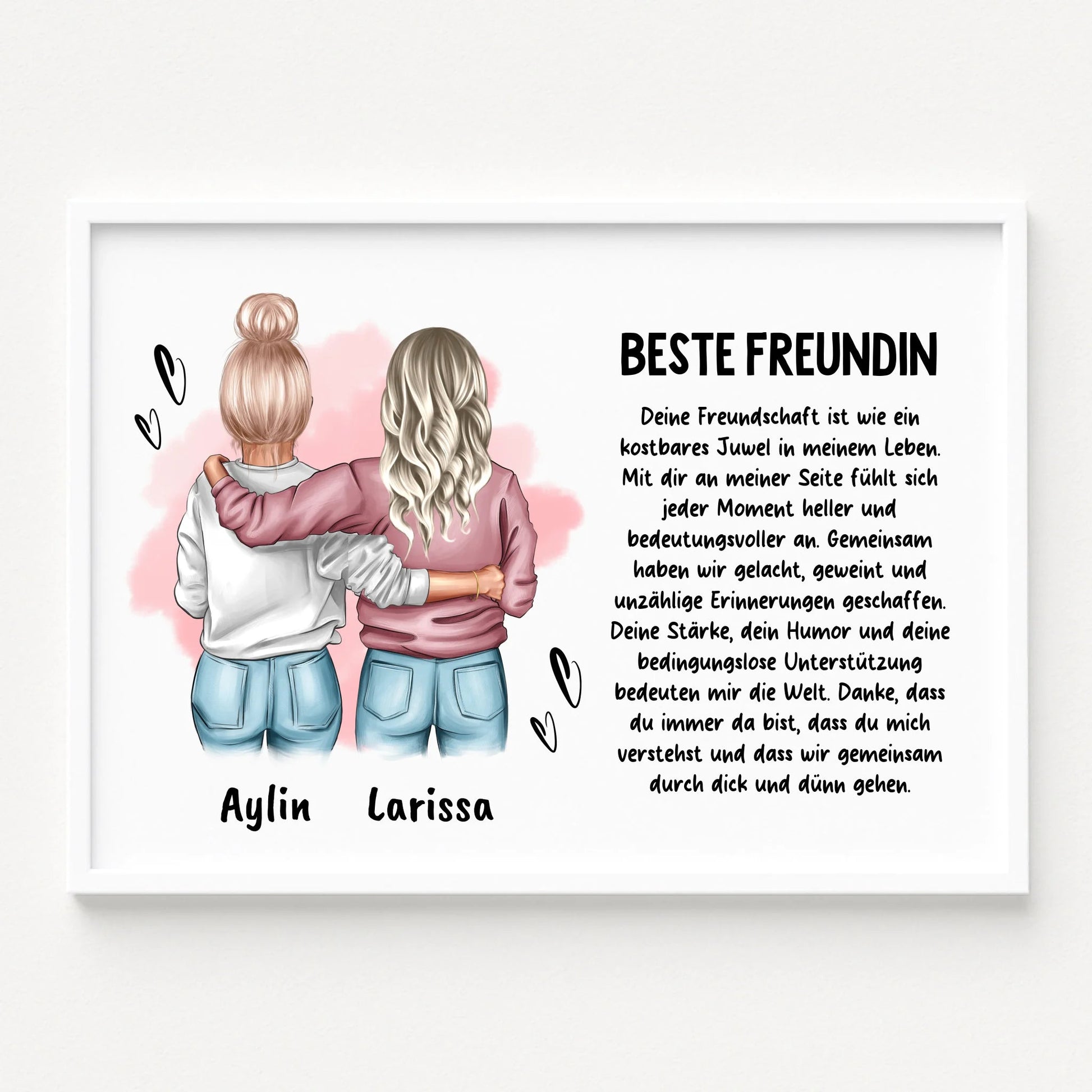 Persönliches beste Freundin Geschenk Bild mit Spruch - Prinolla