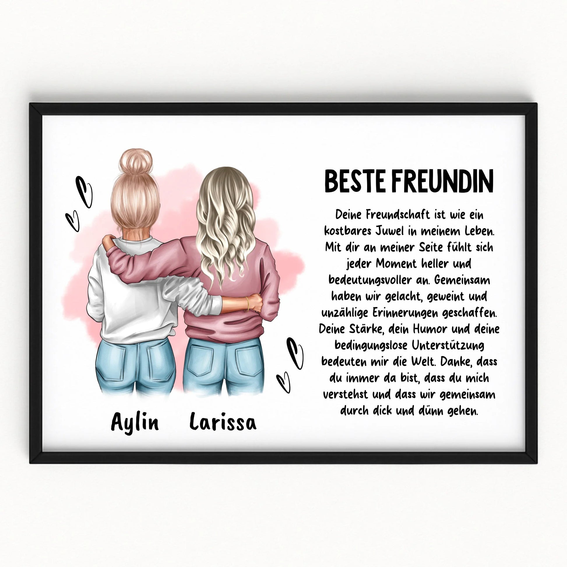 Persönliches beste Freundin Geschenk Bild mit Spruch - Prinolla