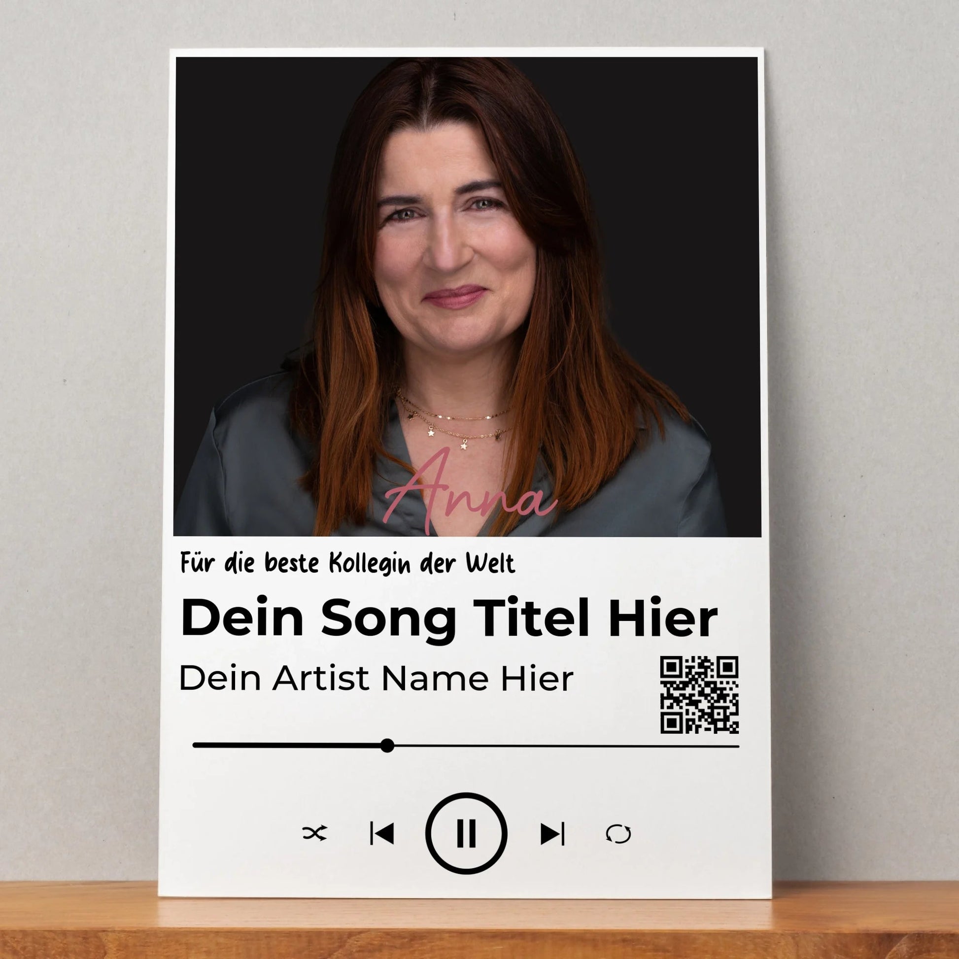 Persönliches Geschenk Arbeitskollegin Musikposter mit Foto - Prinolla