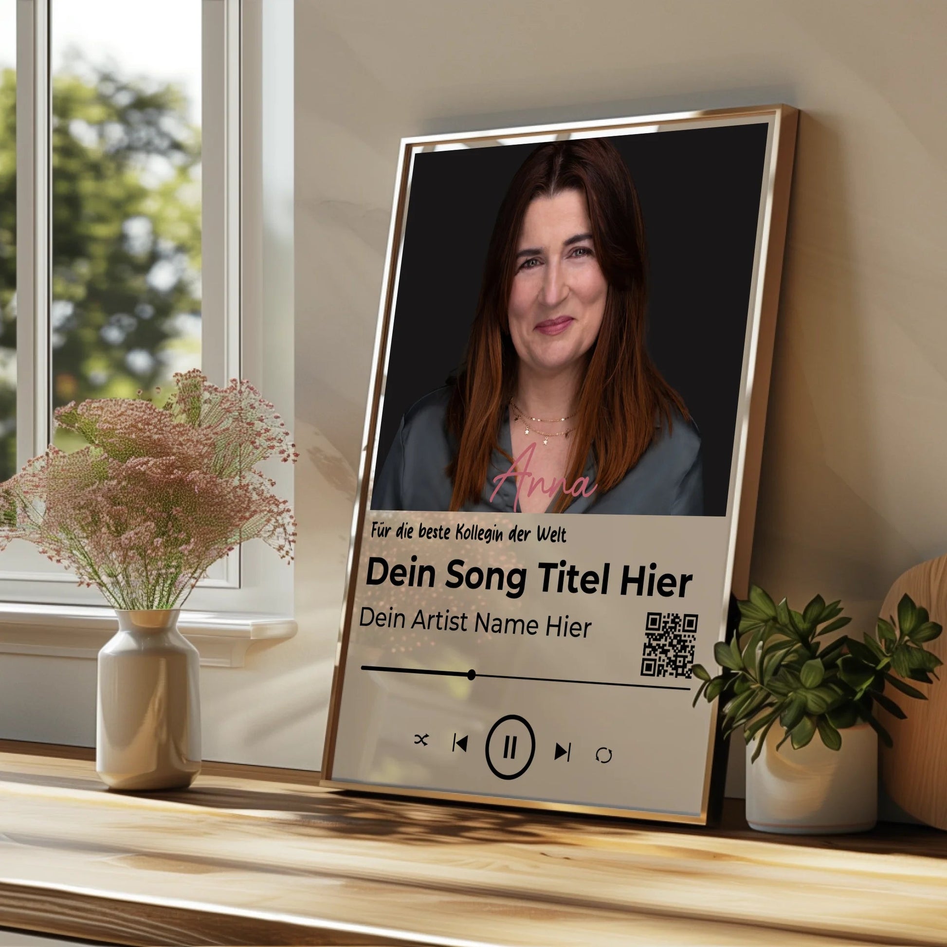 Persönliches Geschenk Arbeitskollegin Musikposter mit Foto - Prinolla