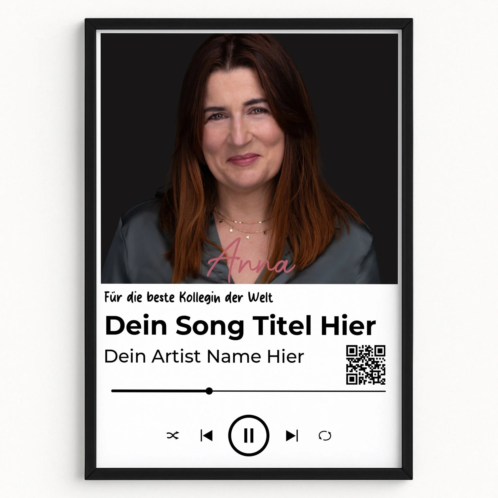 Persönliches Geschenk Arbeitskollegin Musikposter mit Foto - Prinolla