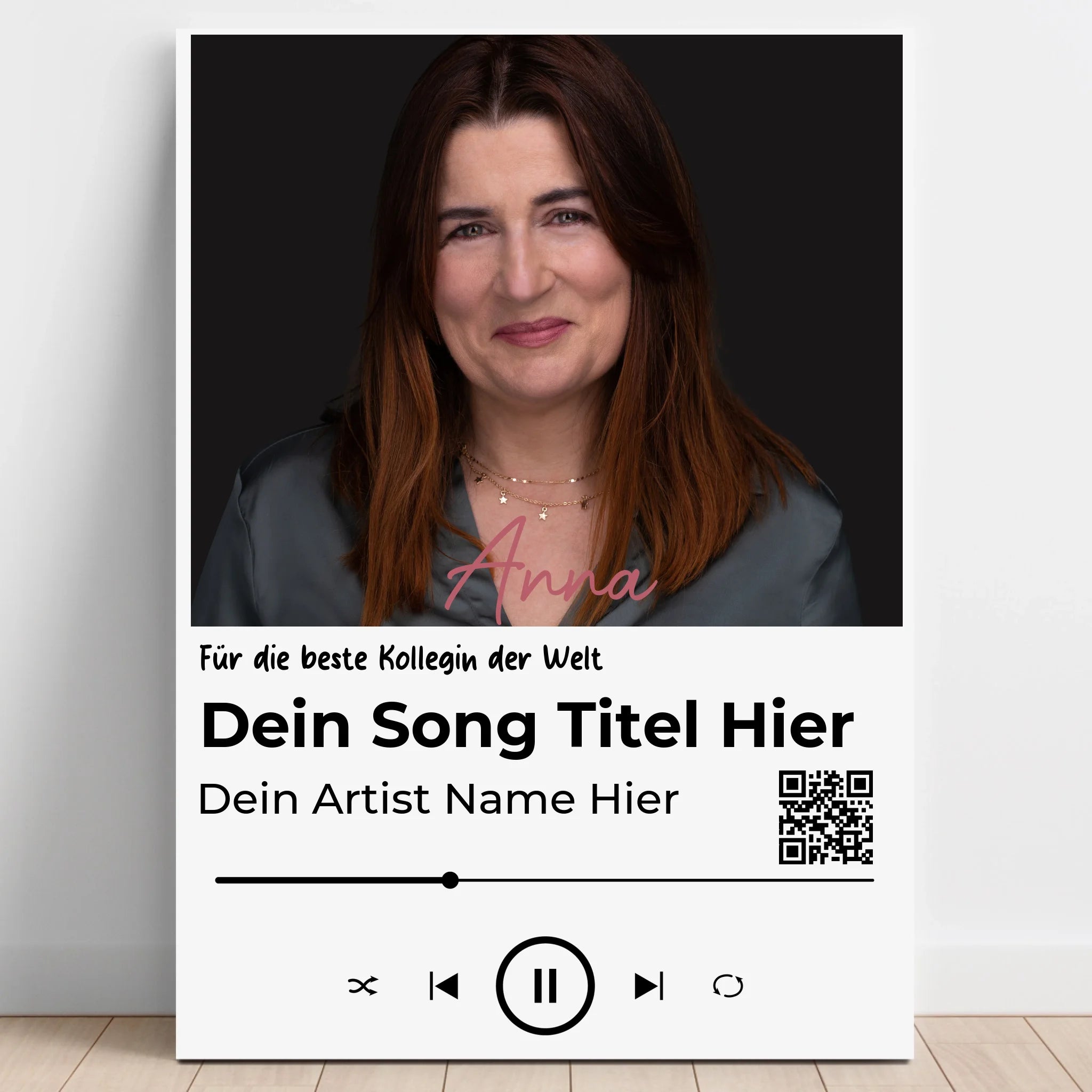 Persönliches Geschenk Arbeitskollegin Musikposter mit Foto - Prinolla