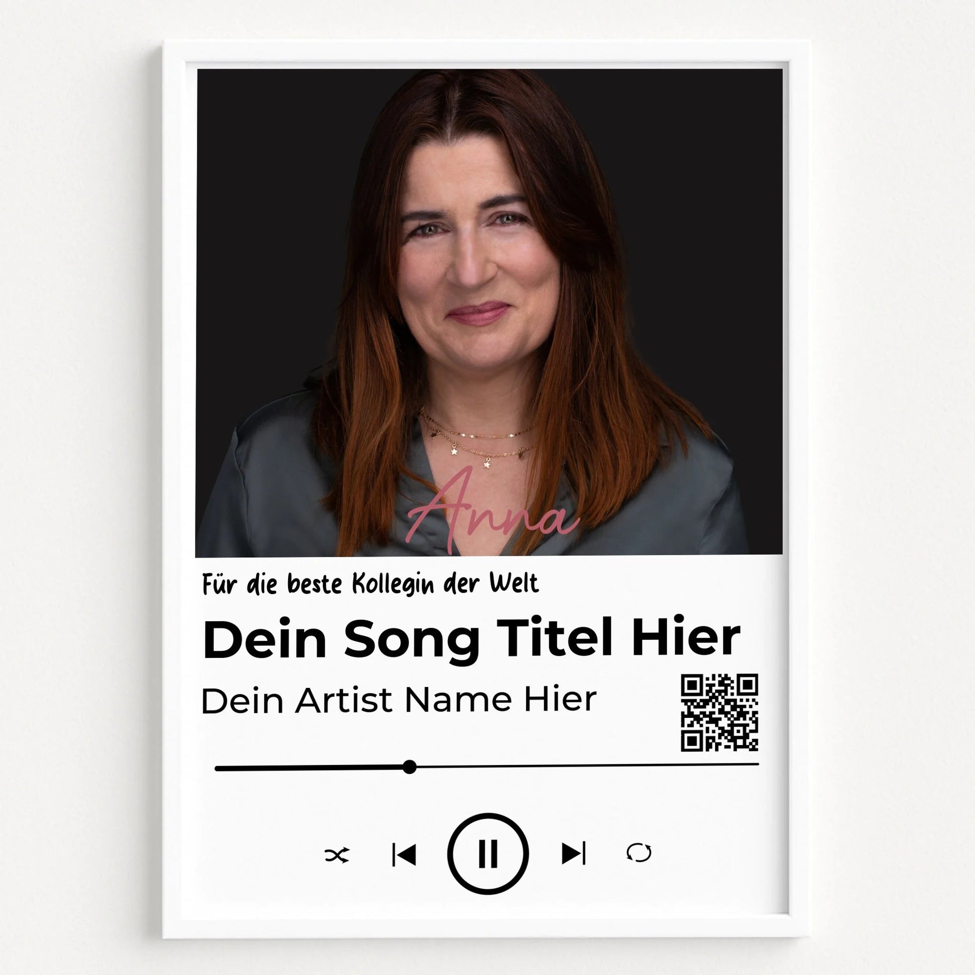 Persönliches Geschenk Arbeitskollegin Musikposter mit Foto - Prinolla