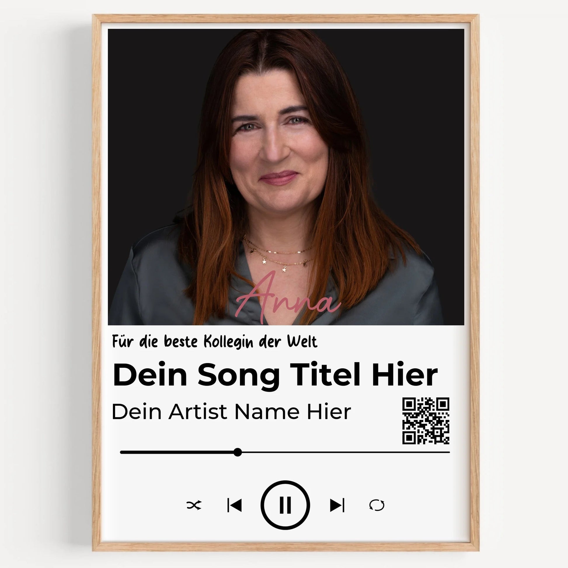 Persönliches Geschenk Arbeitskollegin Musikposter mit Foto - Prinolla