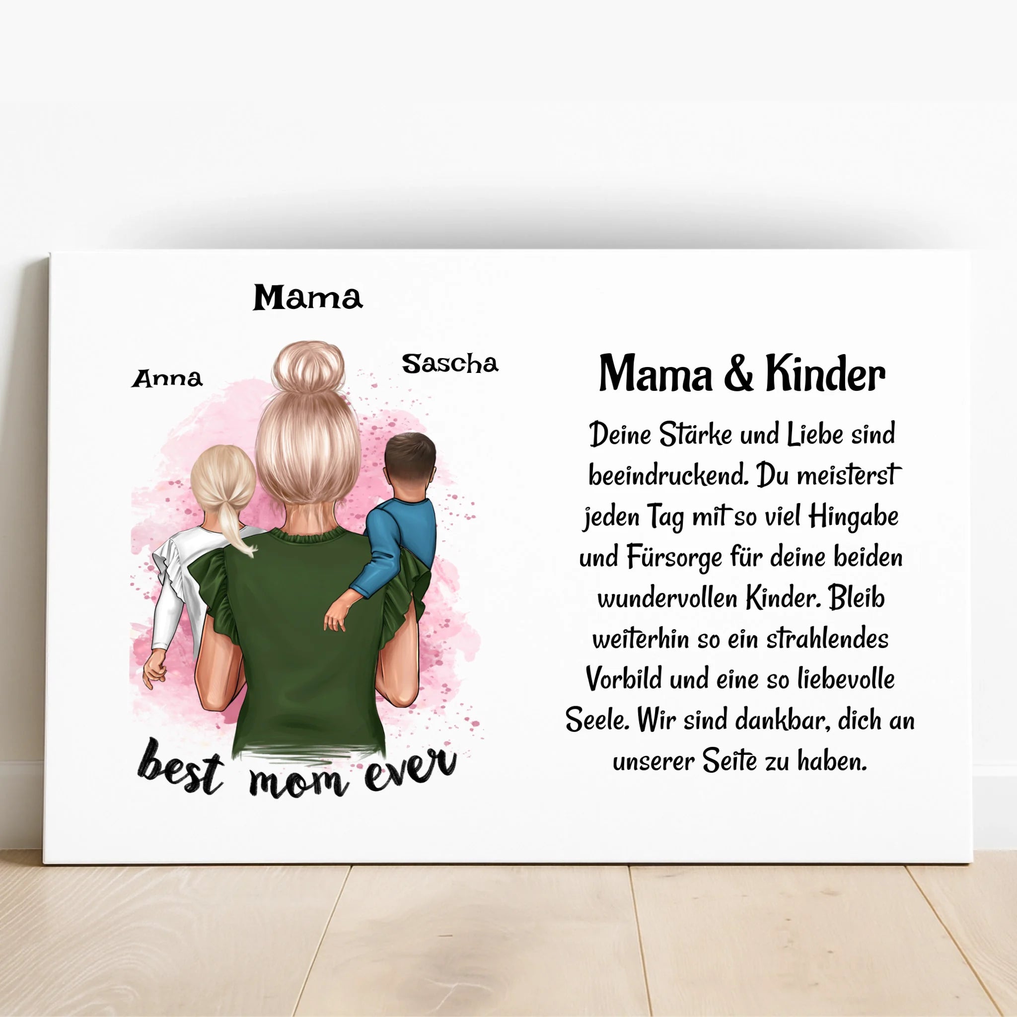 Persönliches Mutter Kinder Bild Geschenk mit Spruch - Prinolla