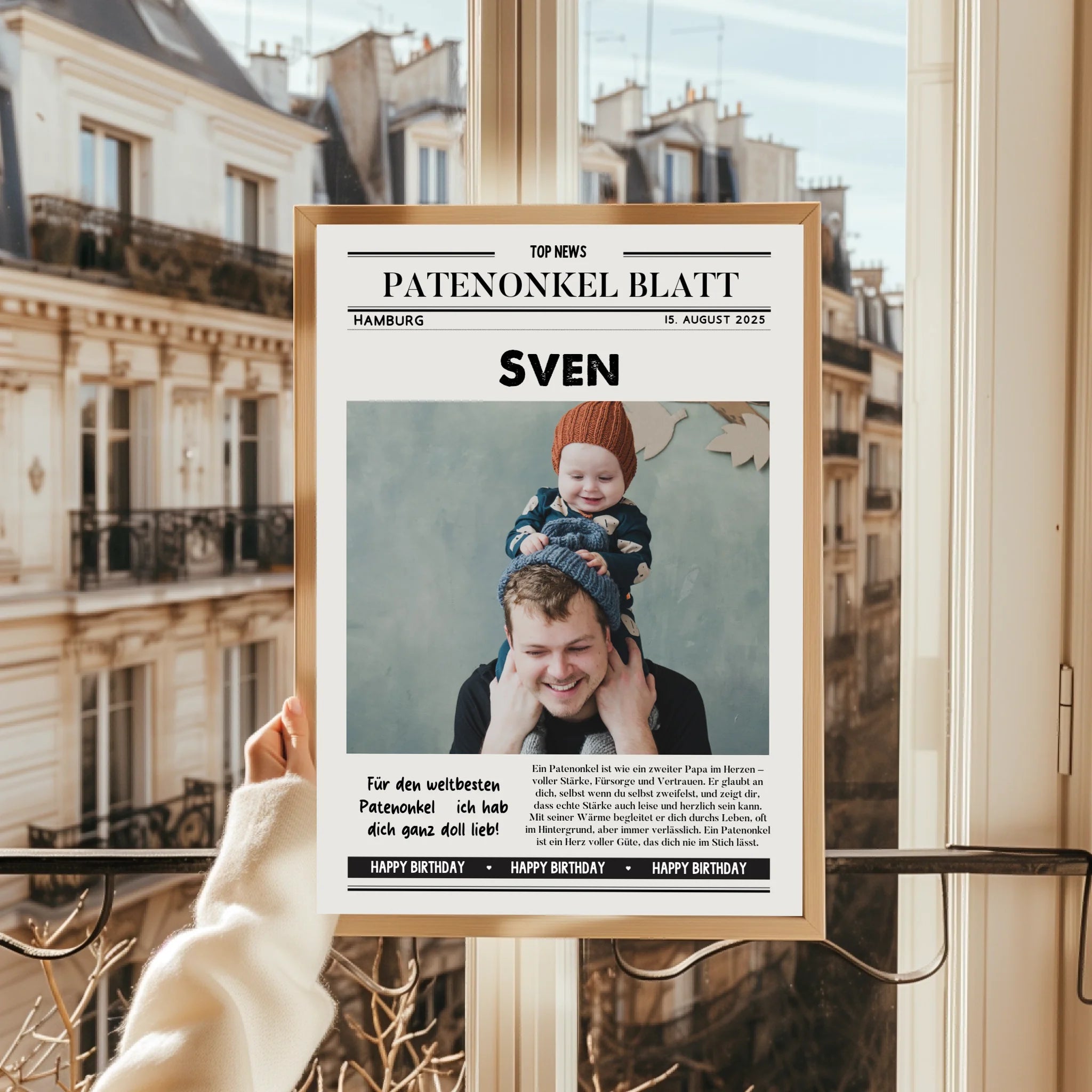 Persönliches Zeitungsposter Patenonkel Geschenk zum Geburtstag personalisiert - Prinolla
