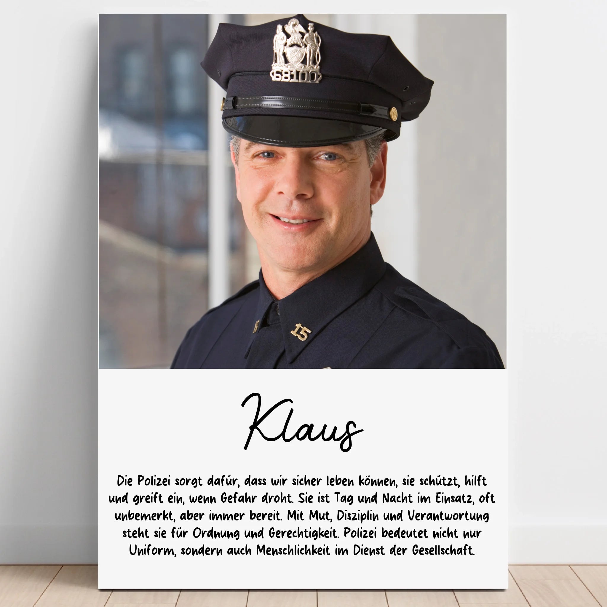Polizei Fotogeschenk Poster personalisiert - Prinolla