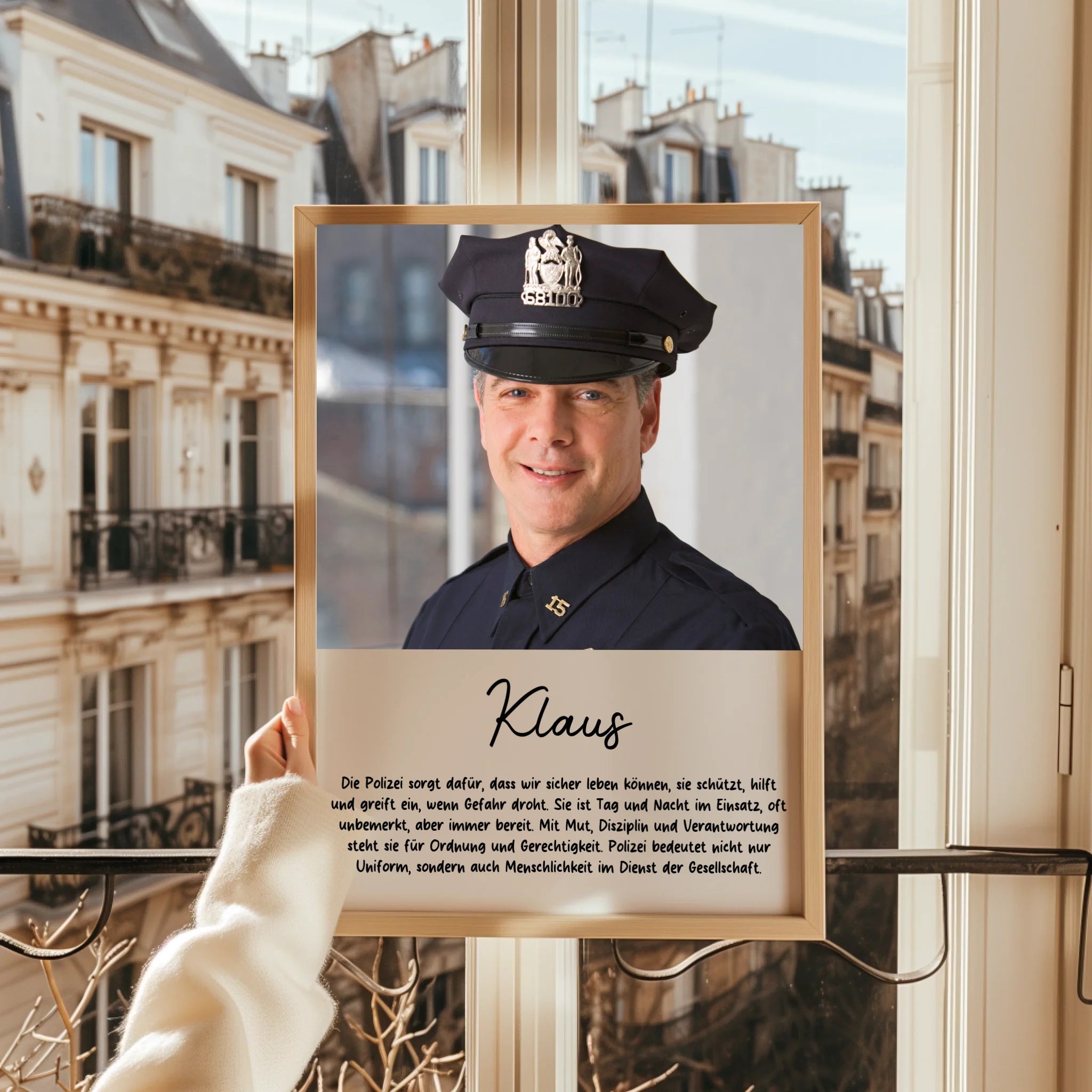 Polizei Fotogeschenk Poster personalisiert - Prinolla