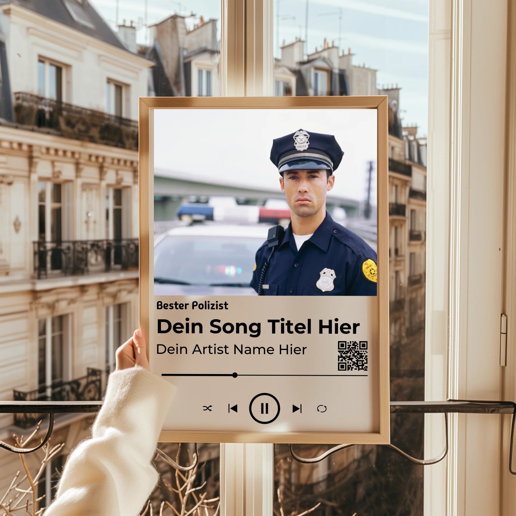 Polizei Geschenkidee Musikposter Lieblingssong gestalten - Prinolla