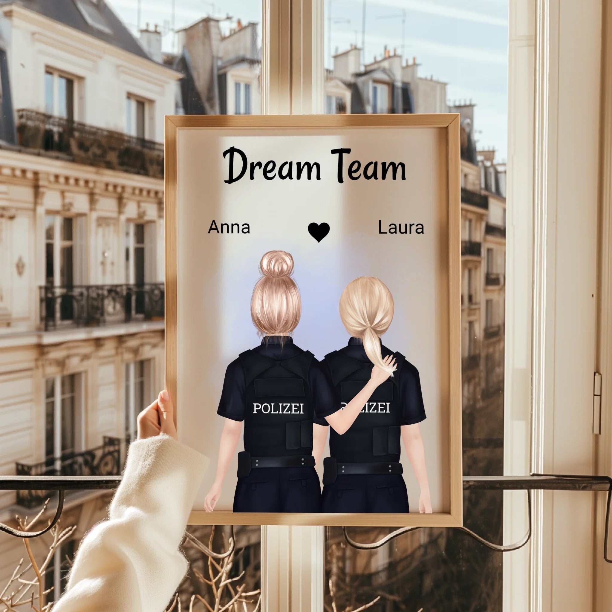 Polizei Kollegin Geschenk Poster personalisiert - Prinolla