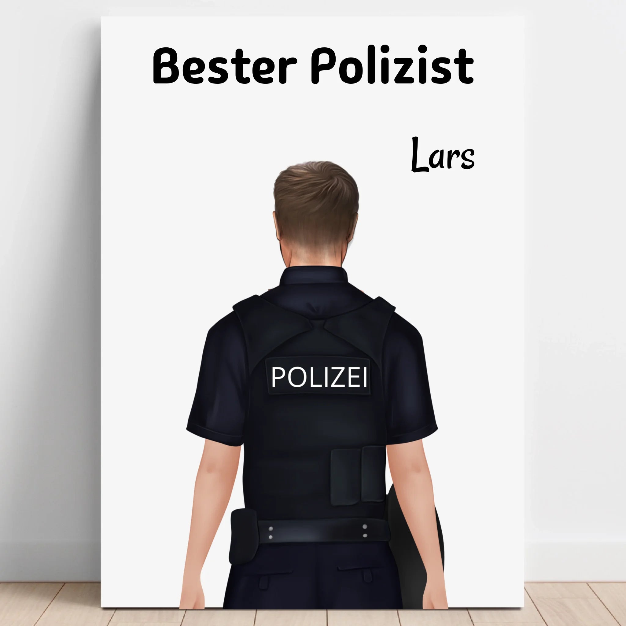Polizei Mann Geschenk Poster personalisiert - Prinolla