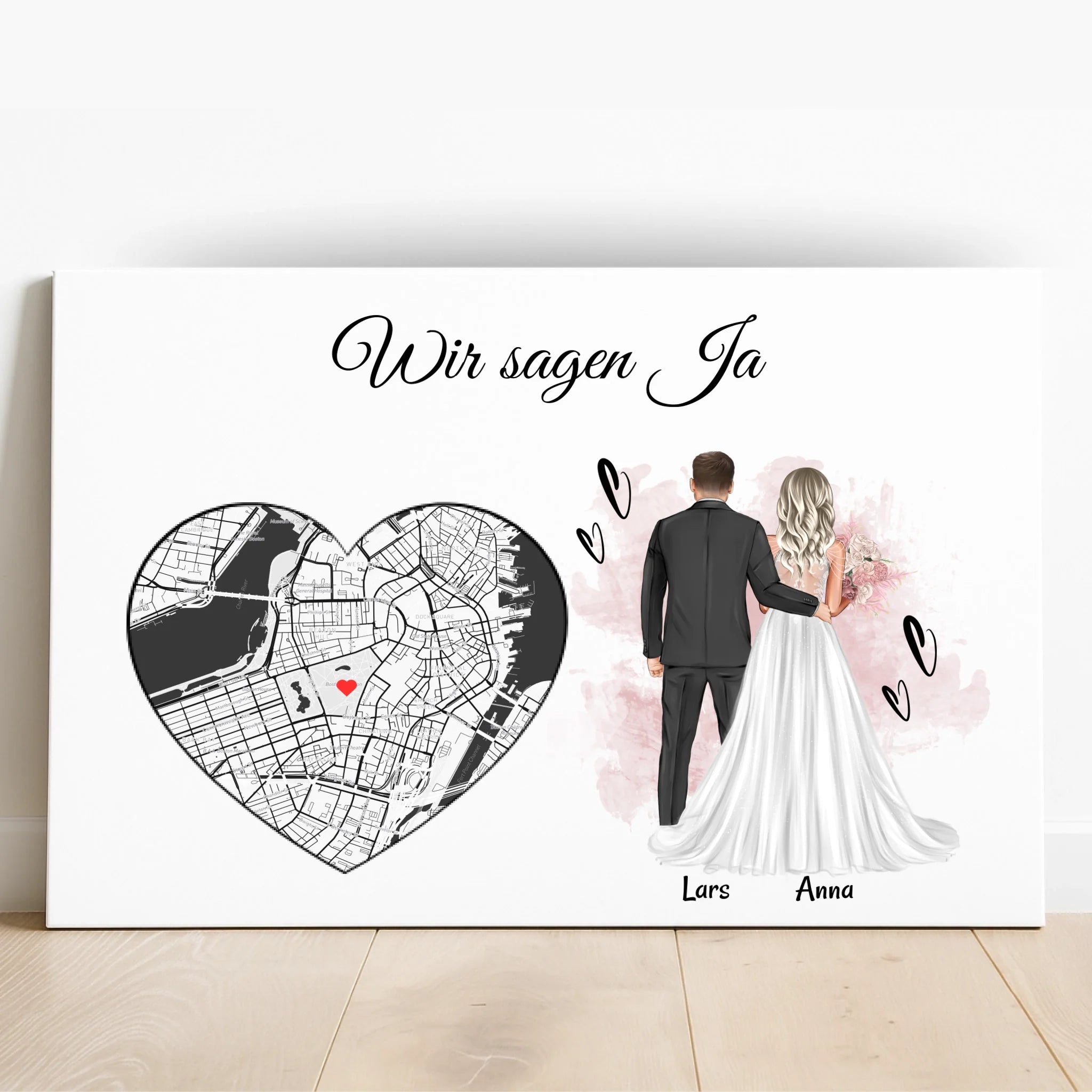 Poster Hochzeitsgeschenk personalisiert Gastgeschenk - Prinolla