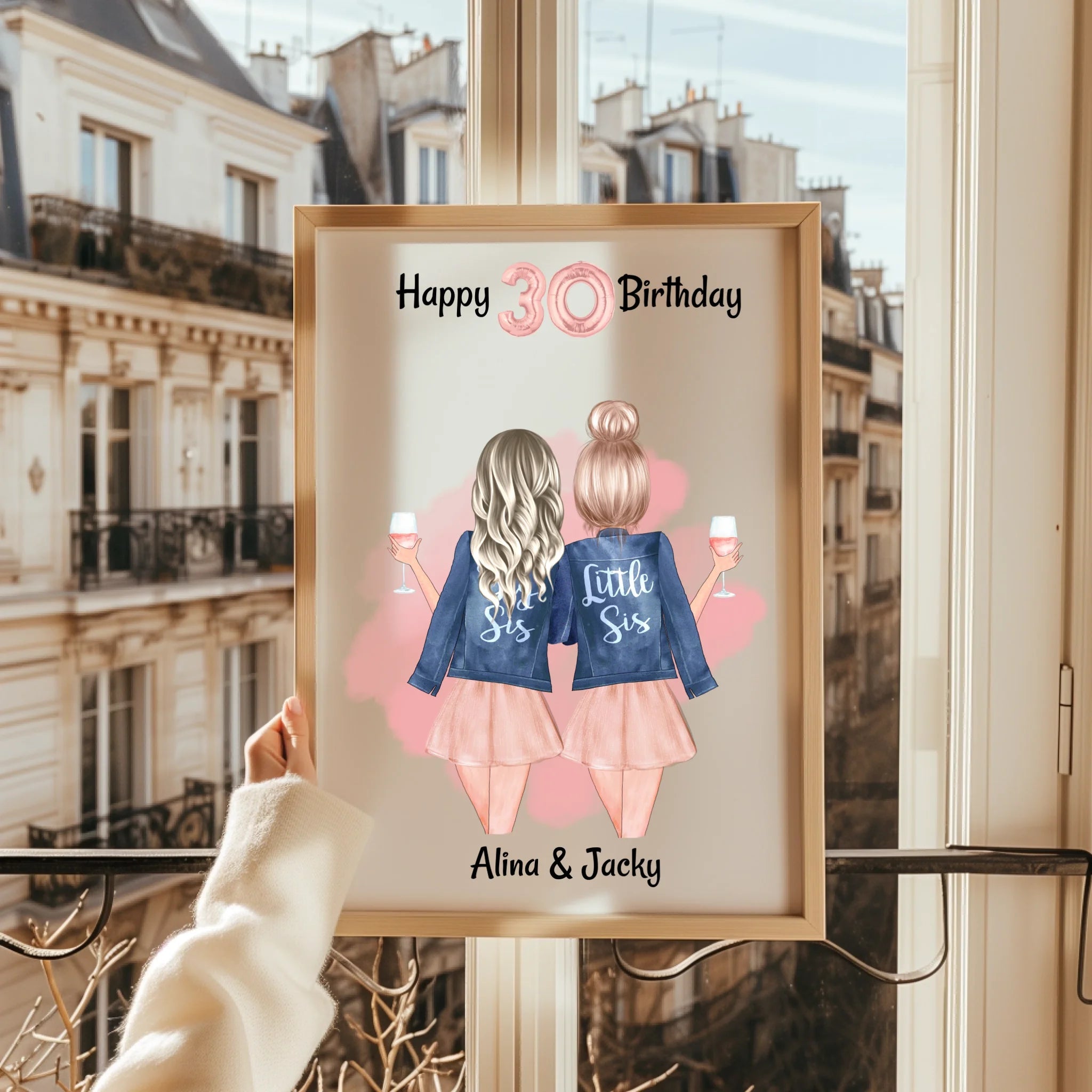 Schwester 30. Geburtstag Geschenk Bild personalisiert - Prinolla