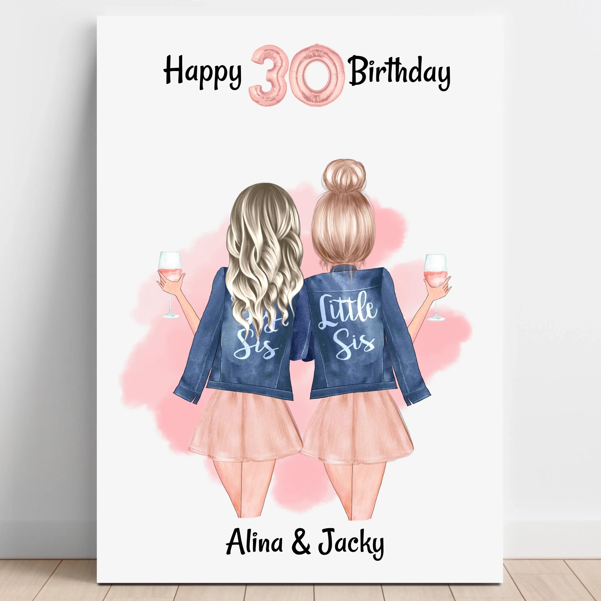 Schwester 30. Geburtstag Geschenk Bild personalisiert - Prinolla