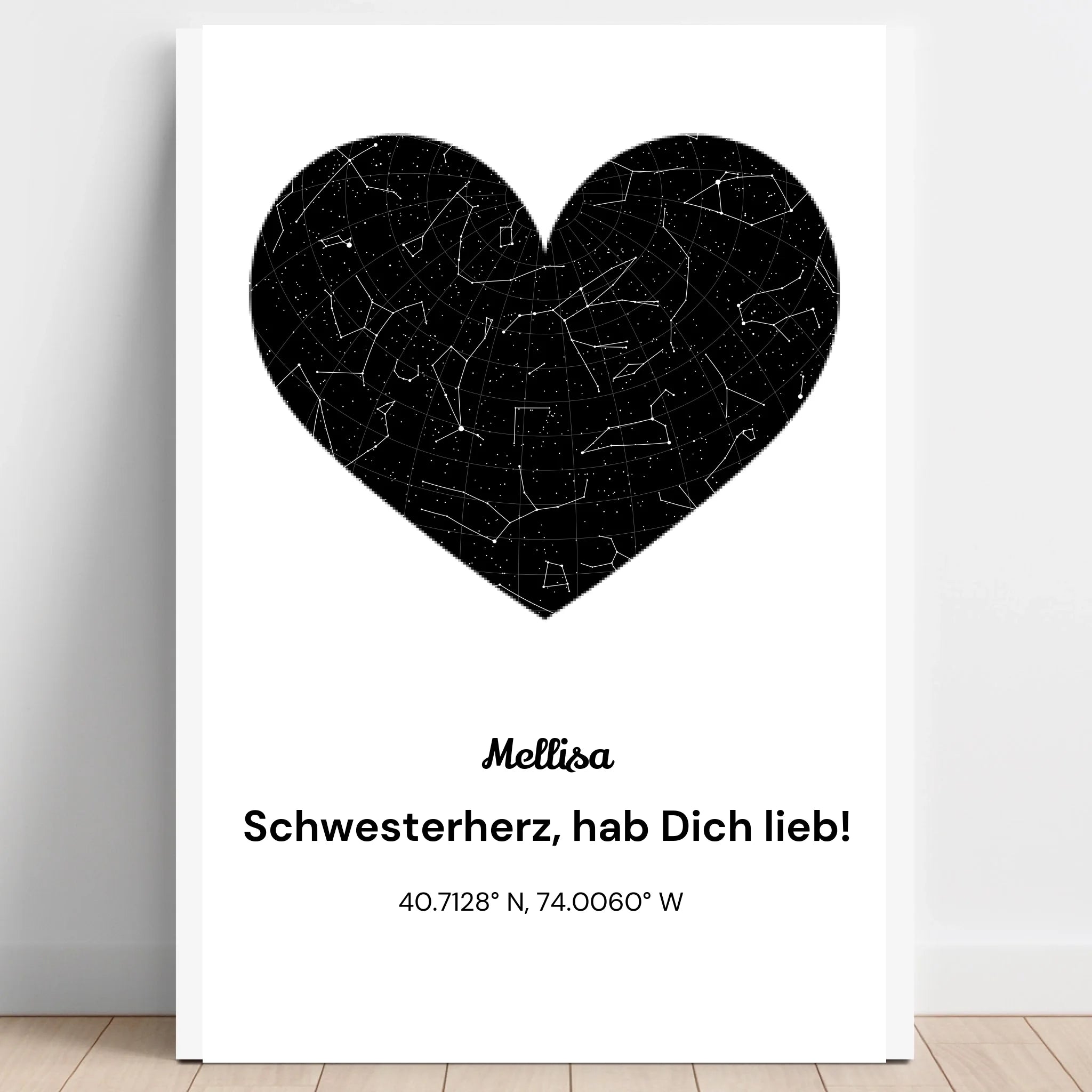 Schwester Geschenk Geburtstag Sternehimmel Bild gestalten - Prinolla