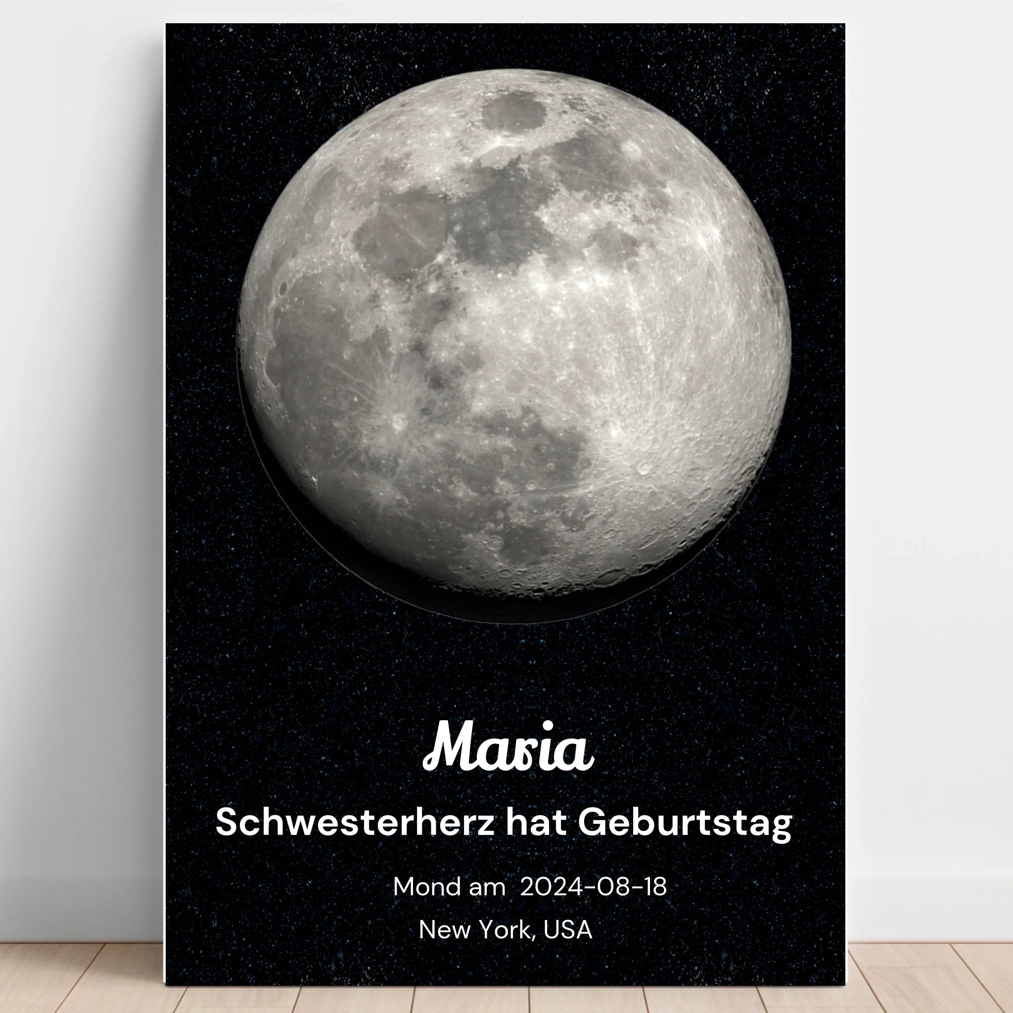 Schwester Mondposter Geschenk zum Geburtstag gestalten - Prinolla