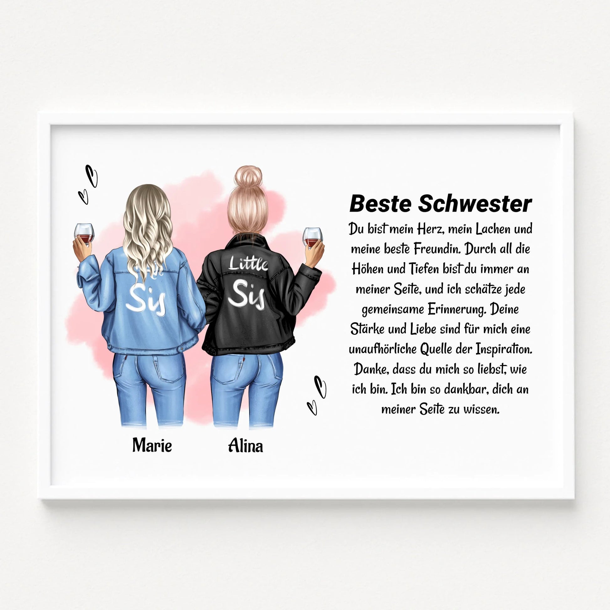 Schwester Spruch Geschenk Poster gestalten - Prinolla