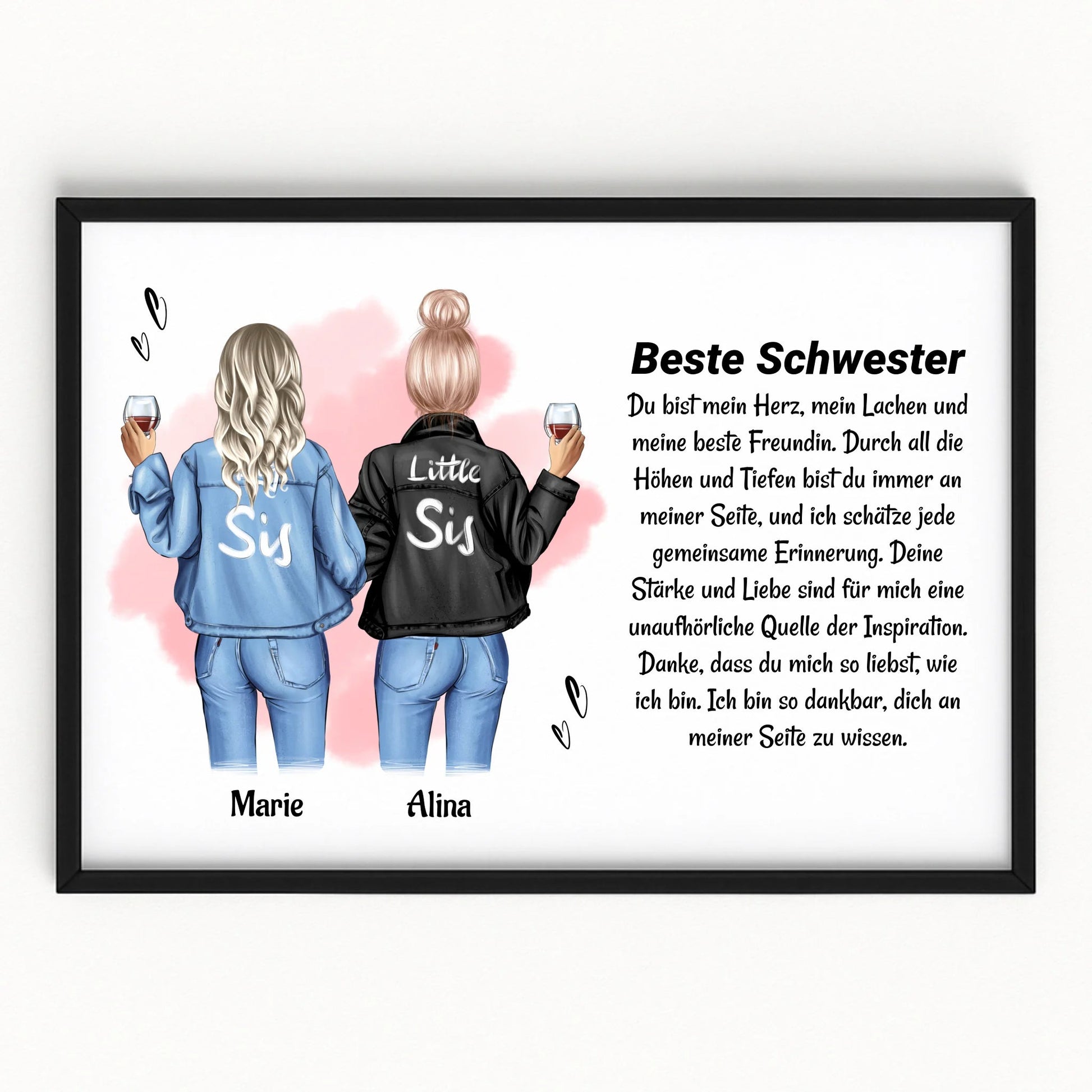 Schwester Spruch Geschenk Poster gestalten - Prinolla