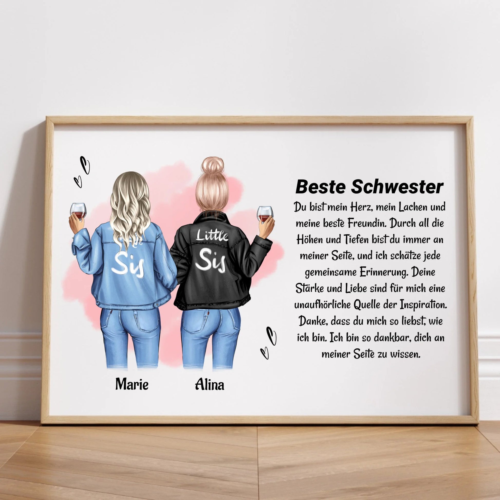 Schwester Spruch Geschenk Poster gestalten - Prinolla