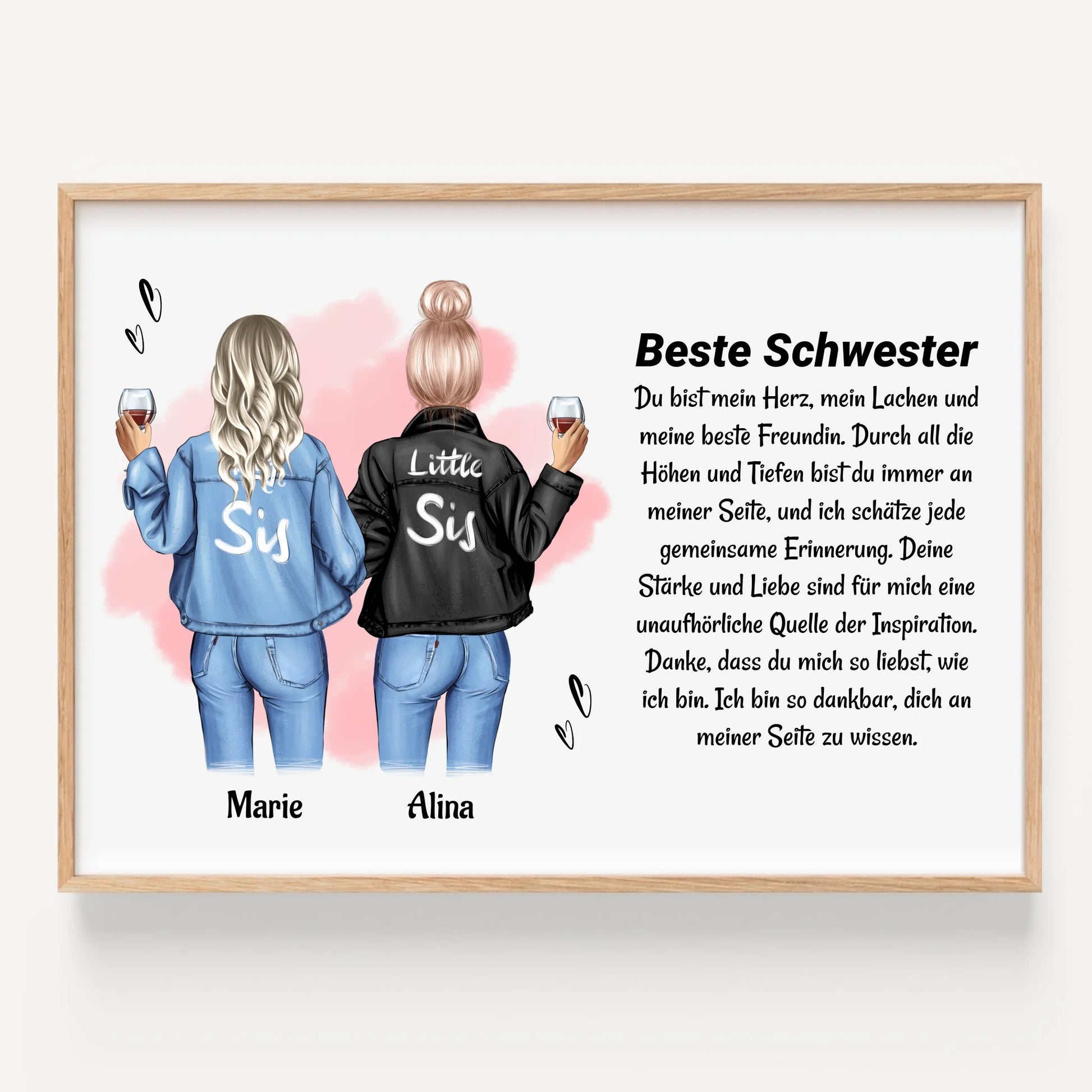 Schwester Spruch Geschenk Poster gestalten - Prinolla