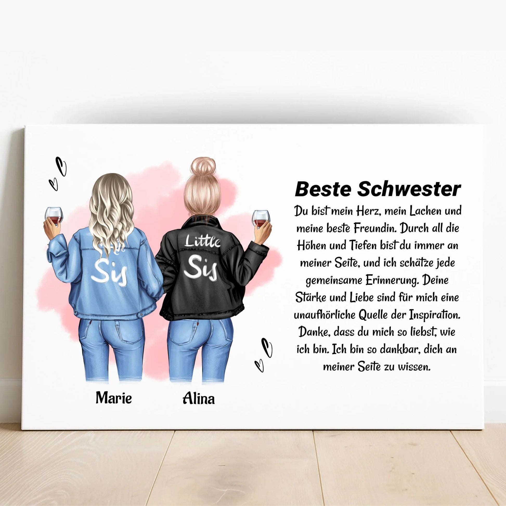 Schwester Spruch Geschenk Poster gestalten - Prinolla
