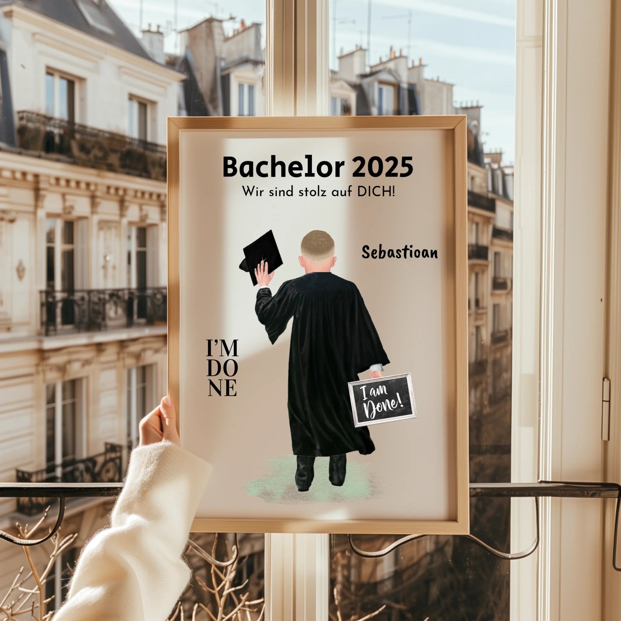 Sohn Bachelor Geschenk Poster zum Abschluss personalisiert - Prinolla