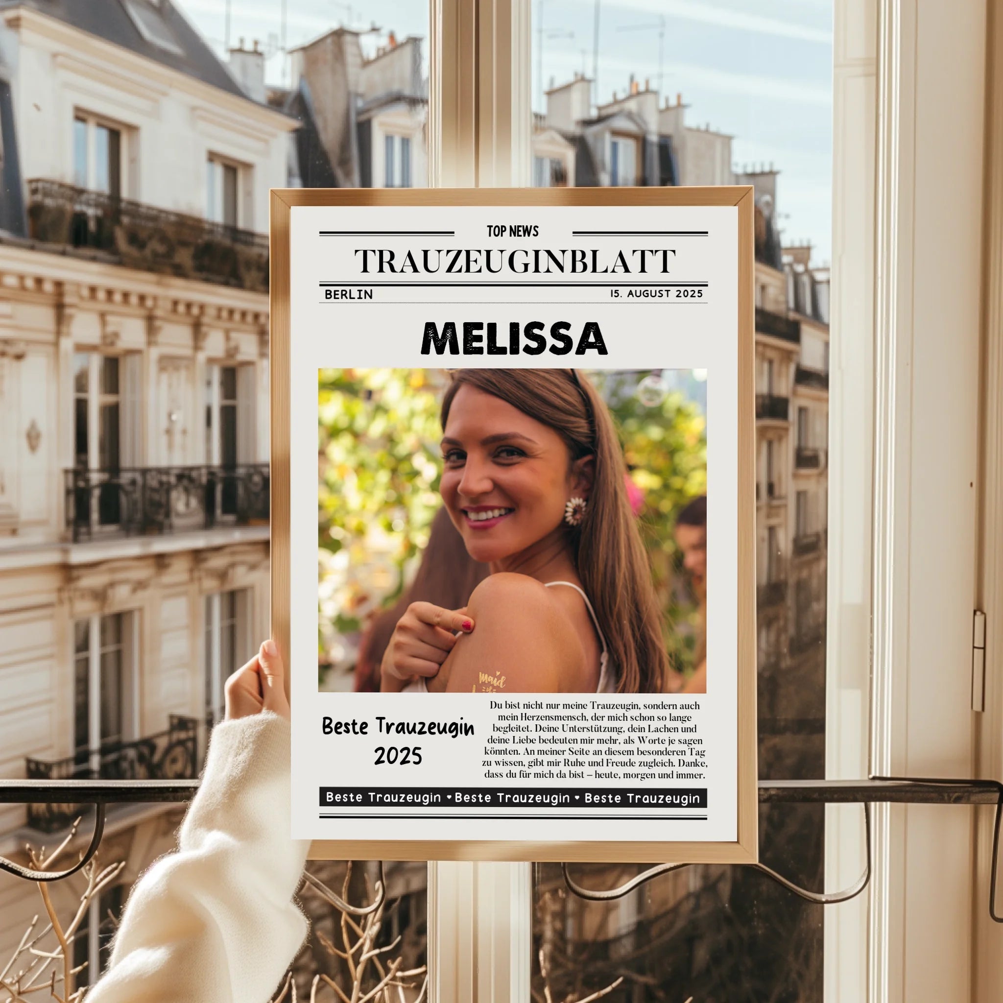 Trauzeugin persönliches Geschenk Zeitungsposter - Prinolla