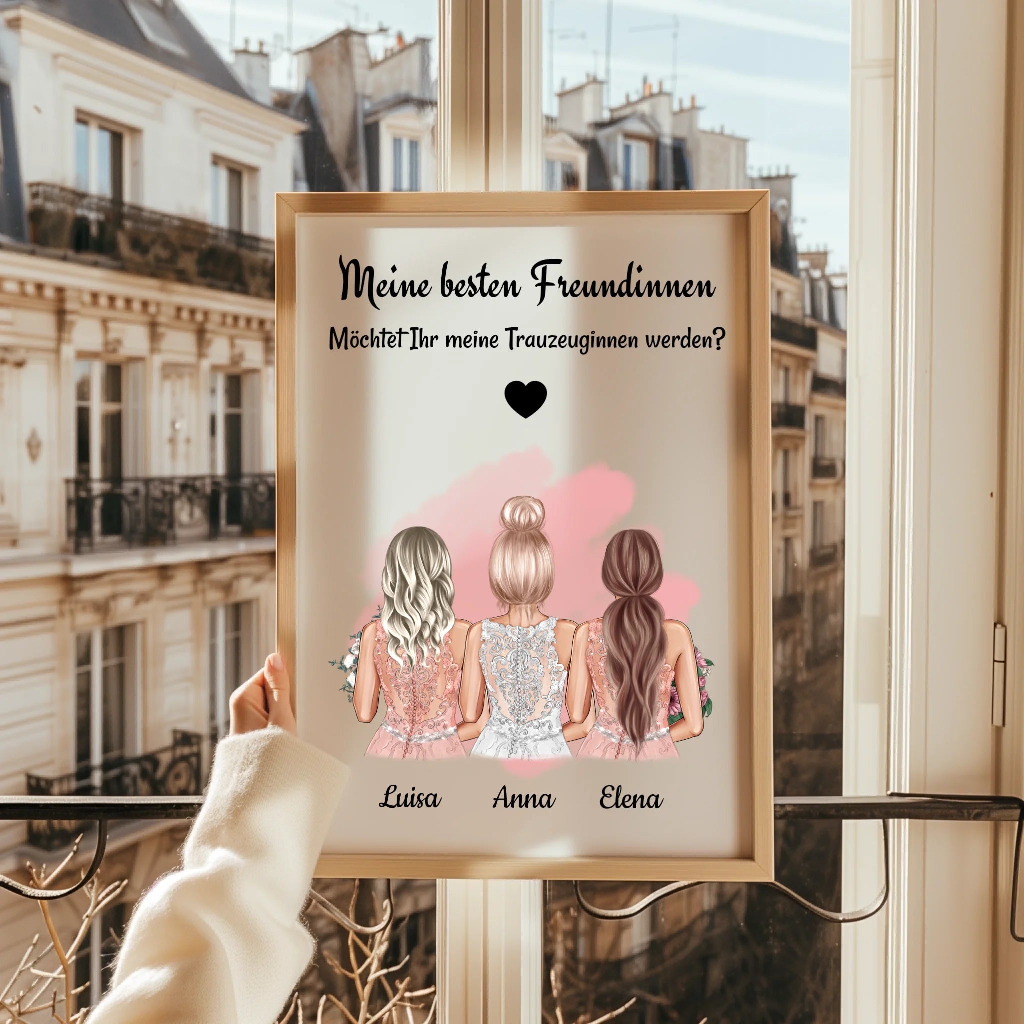 Trauzeuginnen Fragen Geschenk Bild personalisiert - Prinolla