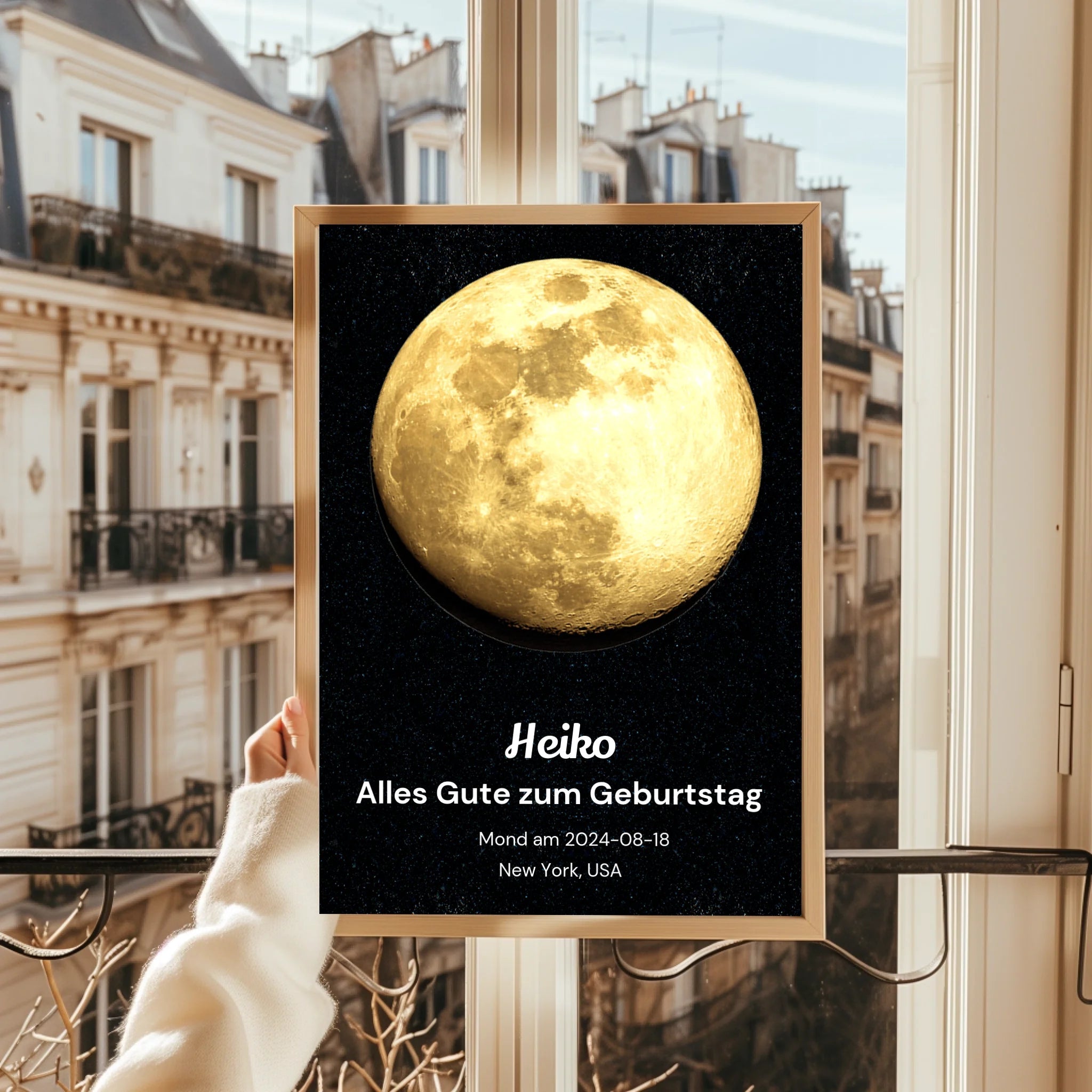 Vater Geburtstagsgeschenk Mond Poster mit Datum gestalten - Prinolla