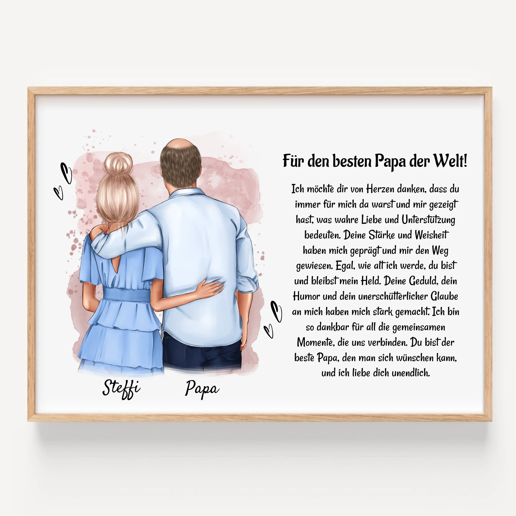 Vater Tochter Geschenk Poster personalisiert selber gestalten - Prinolla