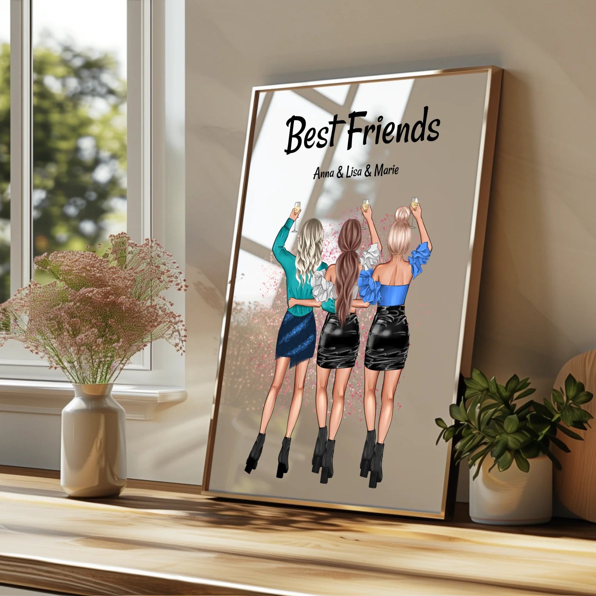 3 Frauen Poster Geschenk personalisiert - Prinolla