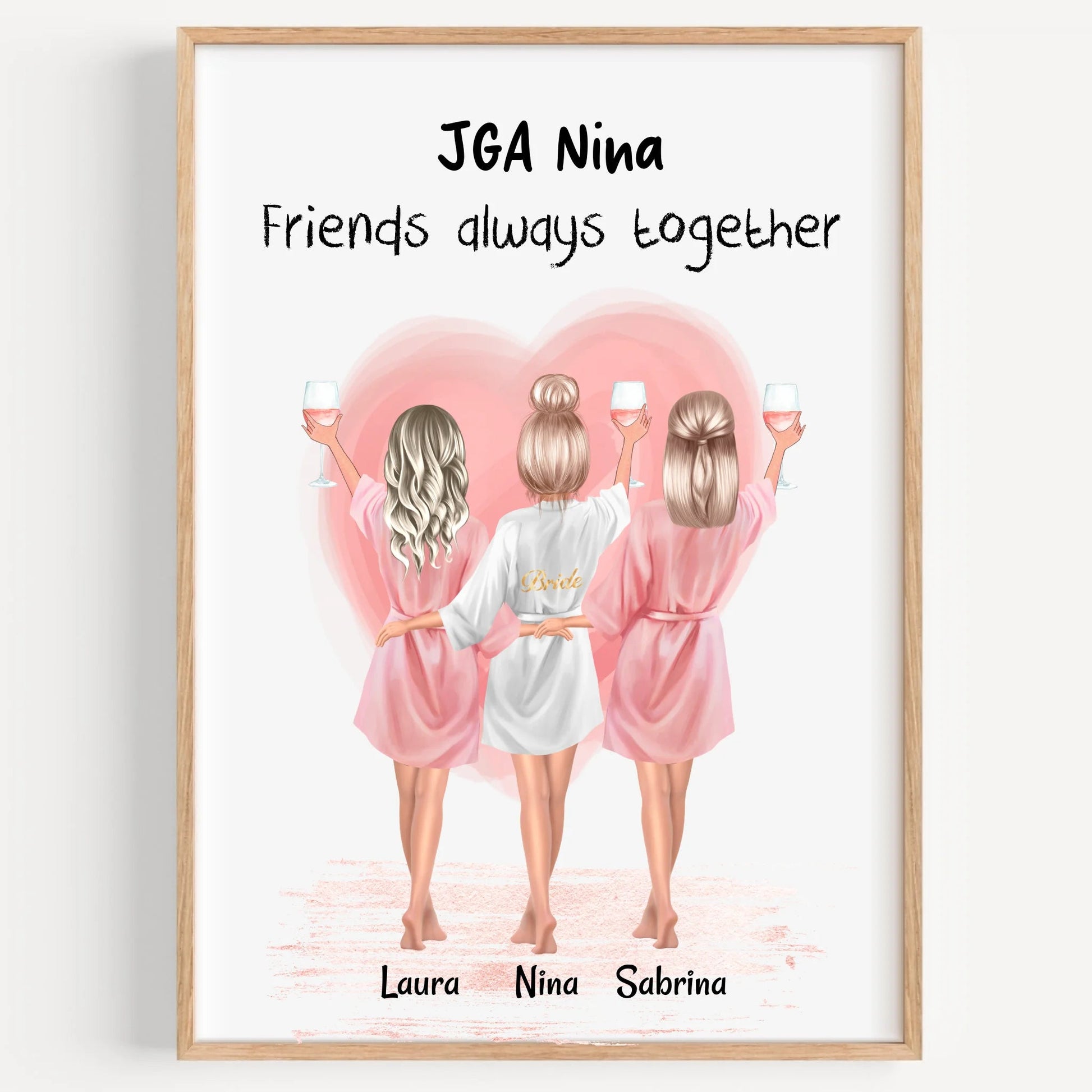 3 Freundinnen JGA Henna Abend Kina Geschenk Bild - Prinolla