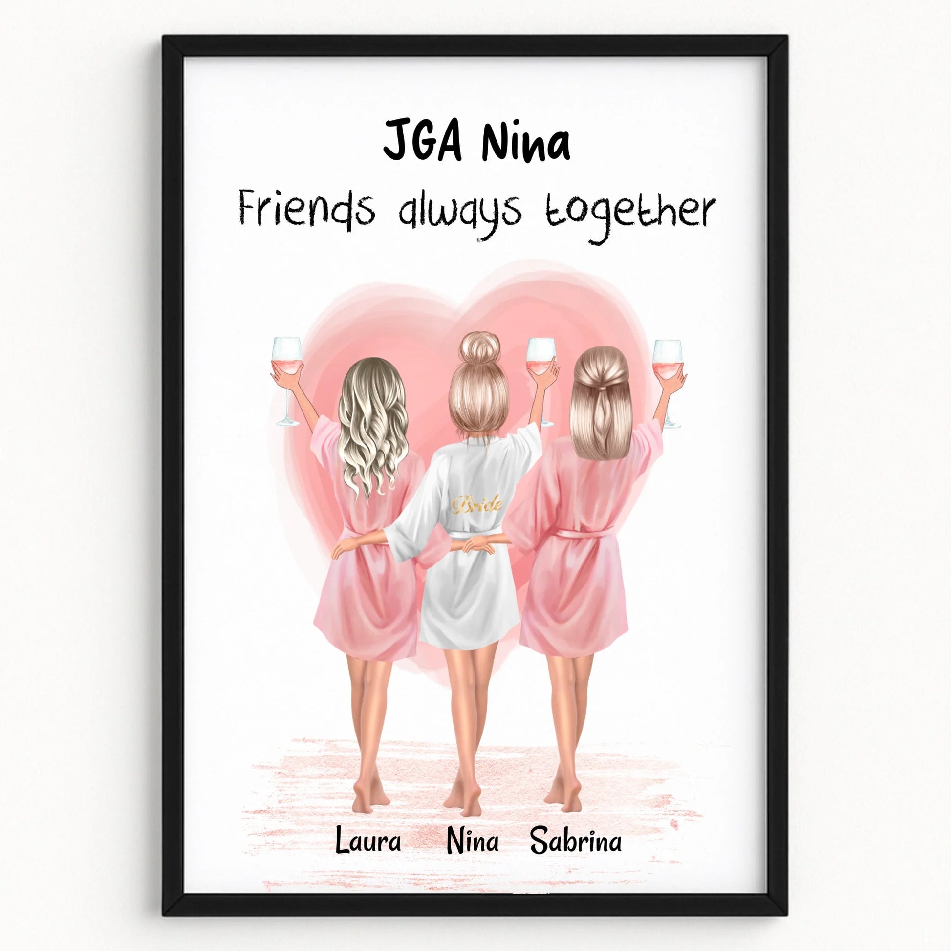 3 Freundinnen JGA Henna Abend Kina Geschenk Bild - Prinolla