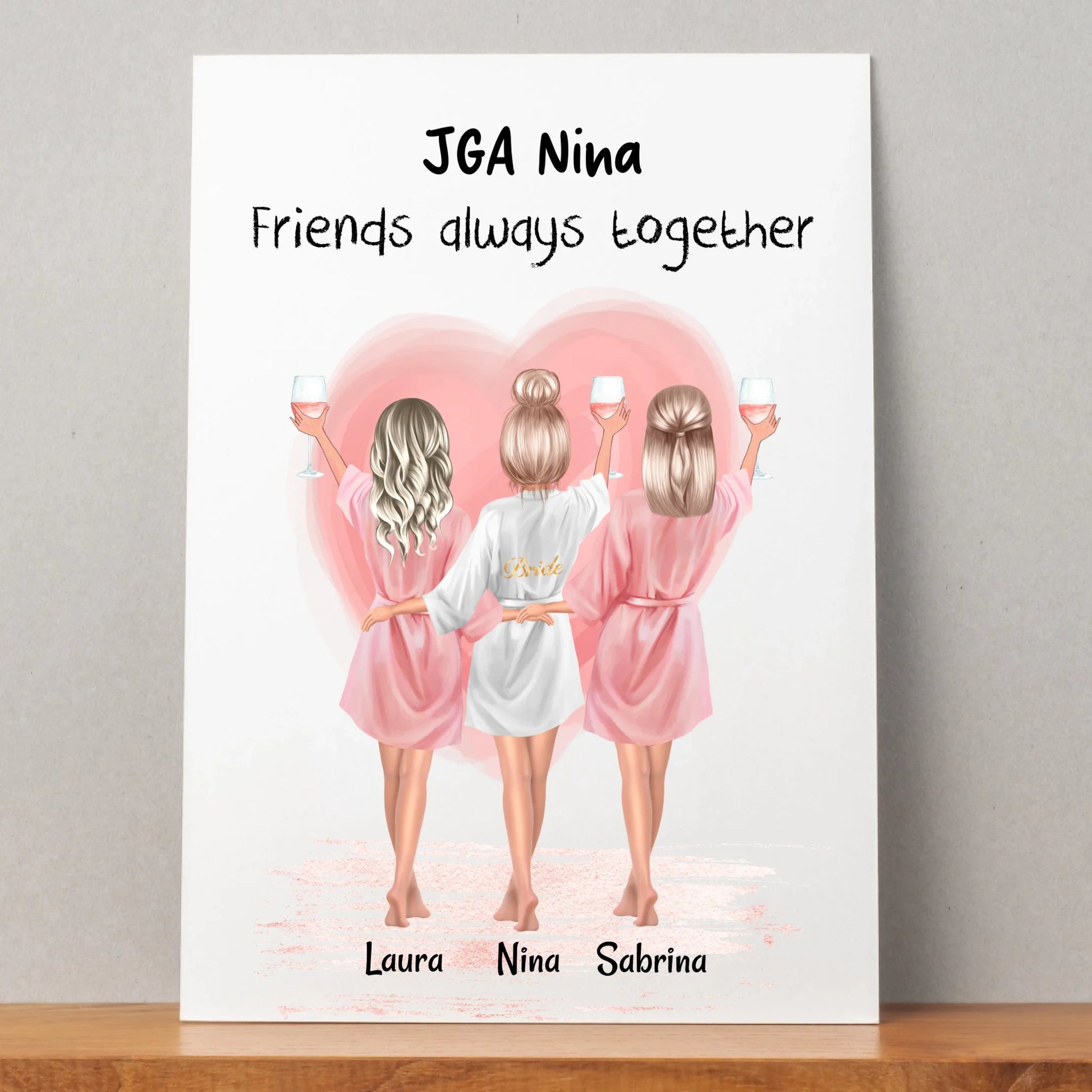 3 Freundinnen JGA Henna Abend Kina Geschenk Bild - Prinolla