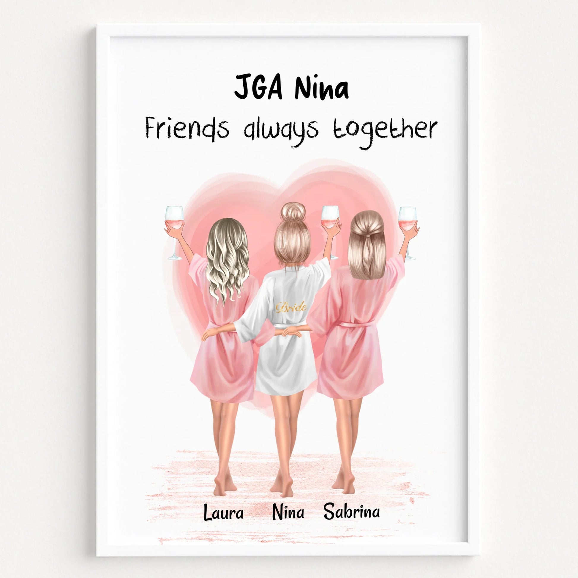 3 Freundinnen JGA Henna Abend Kina Geschenk Bild - Prinolla