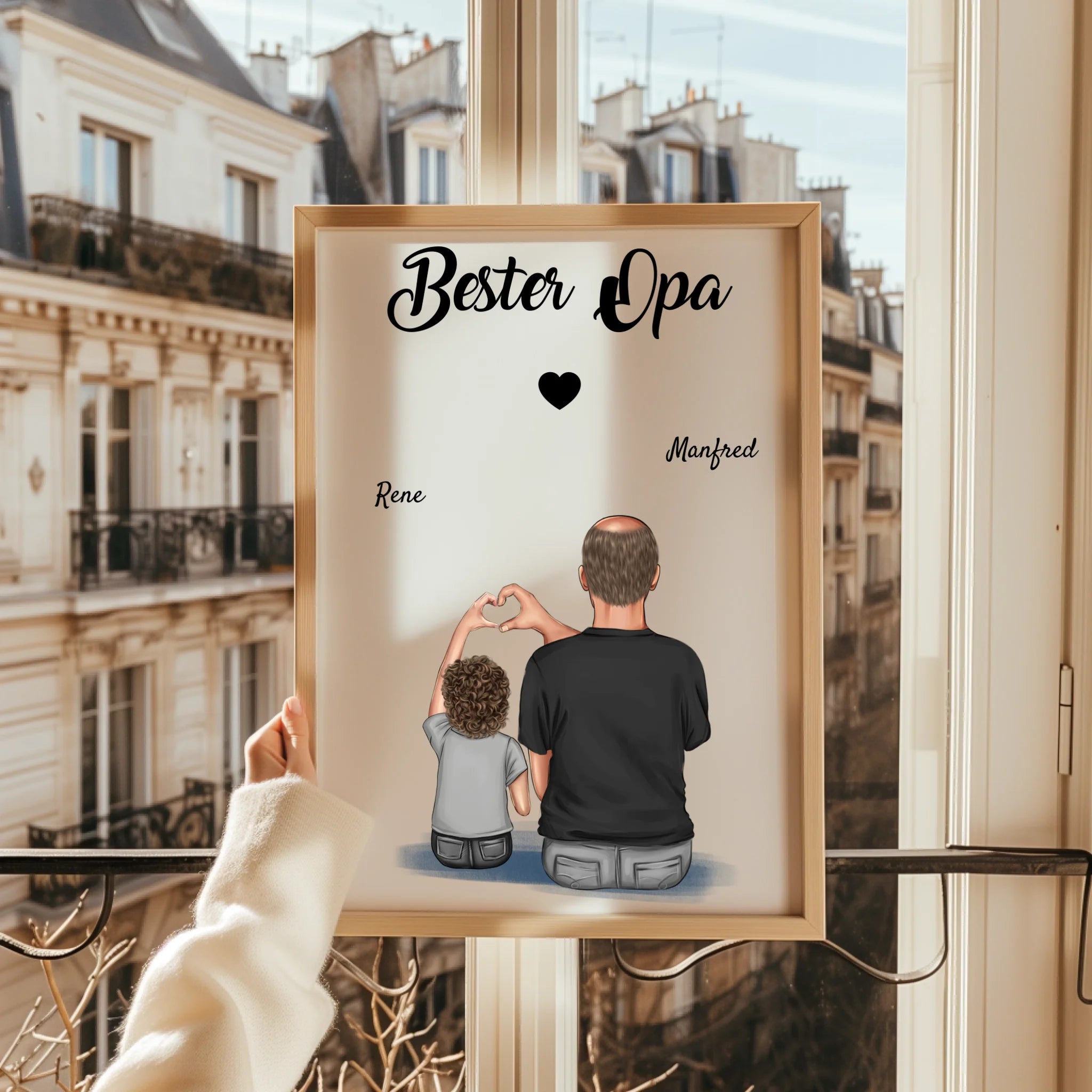 Opa Enkel Kind Bild Geschenk personalisiert