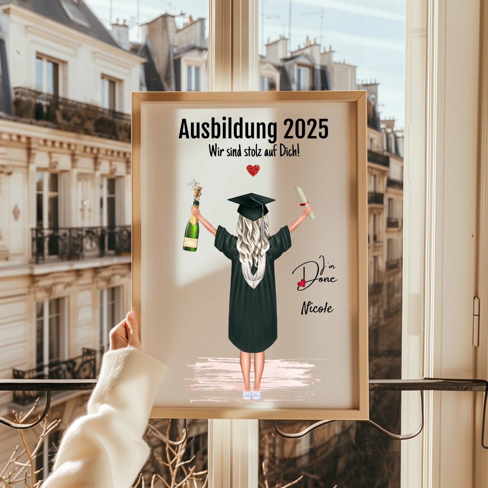 Ausbildung bestanden Poster Geschenk personalisiert