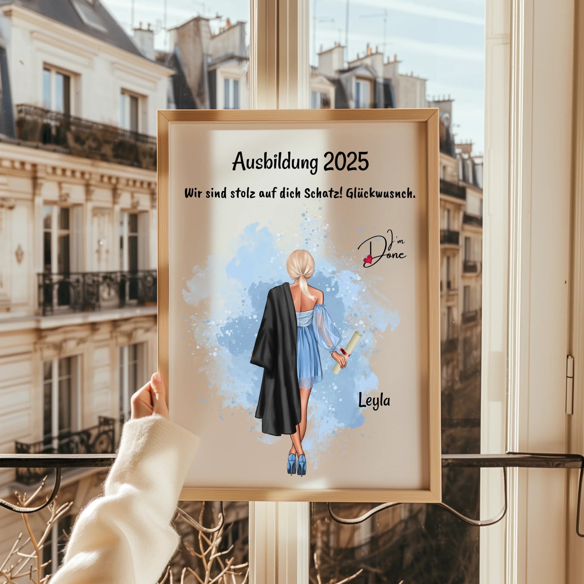 Personalisiertes Ausbildung bestanden Poster Geschenk für Sie